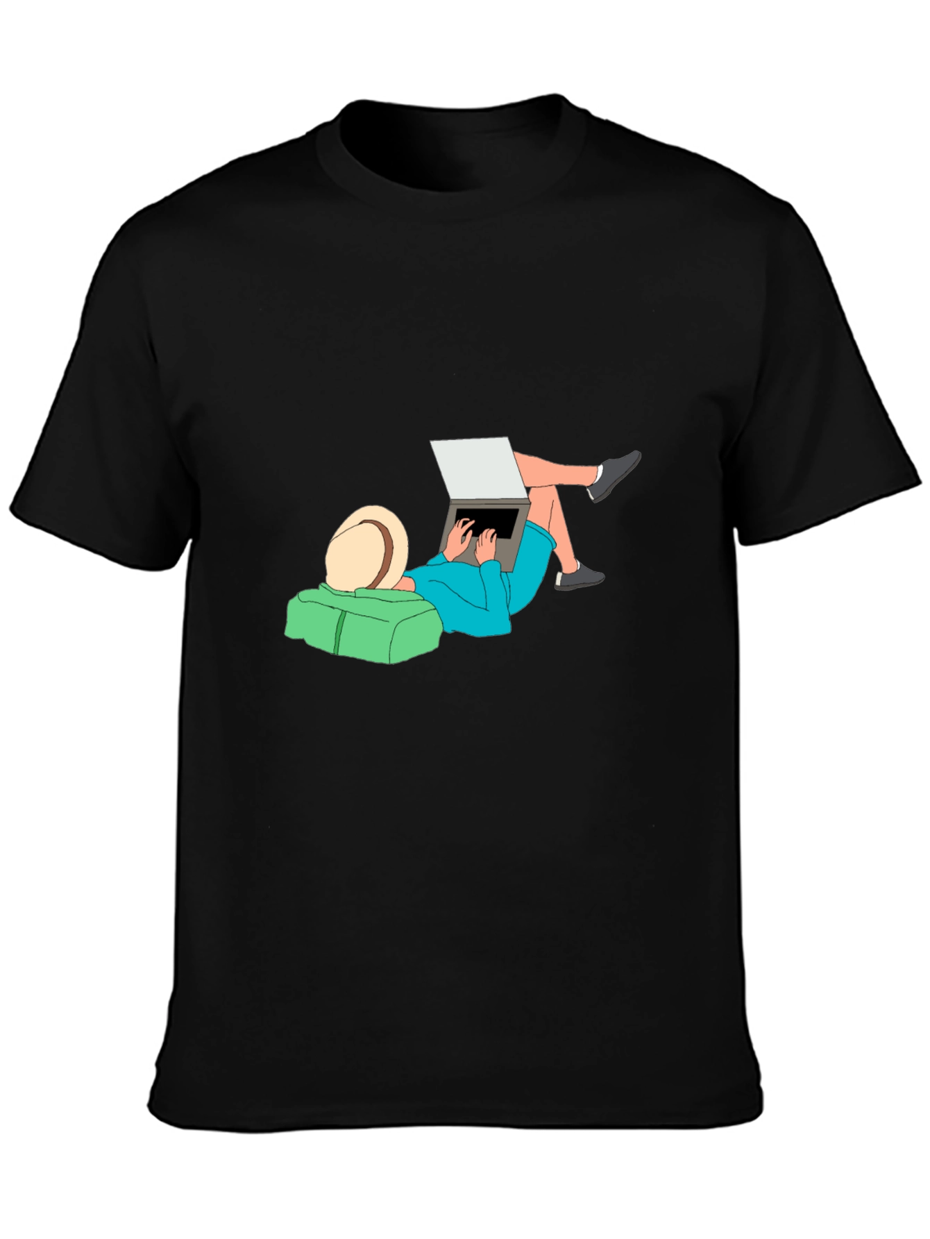 Relaxed Lifestyle Graphic Tee - Black Cotton Comfort