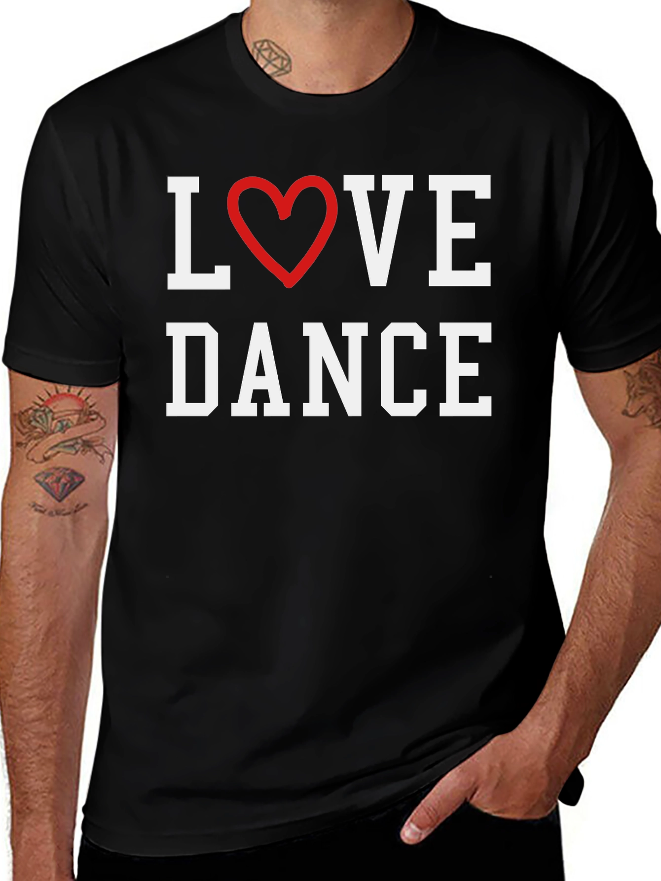 Love Dance Graphic Tee - Black Cotton T-Shirt