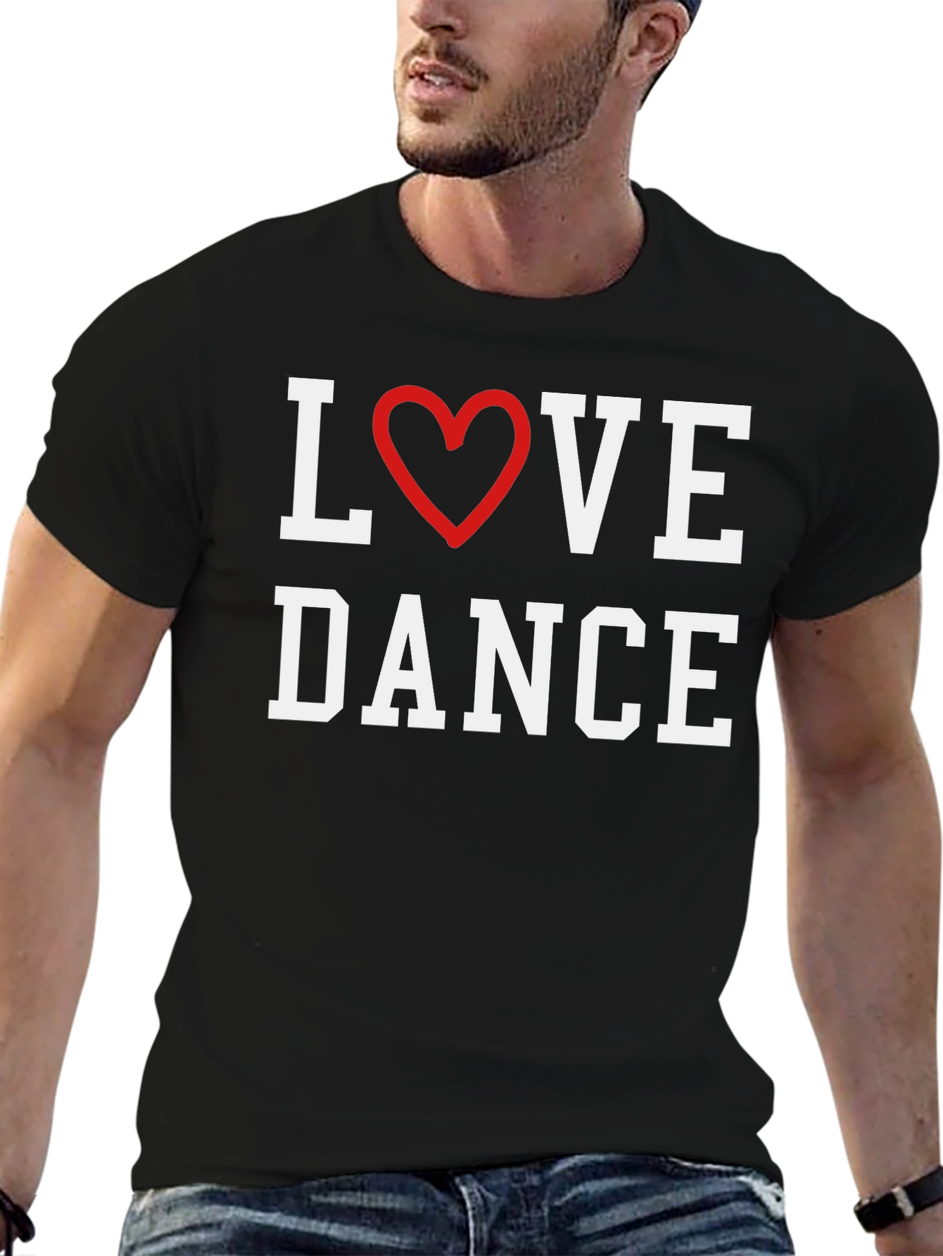 Love Dance Graphic Tee - Black Cotton T-Shirt