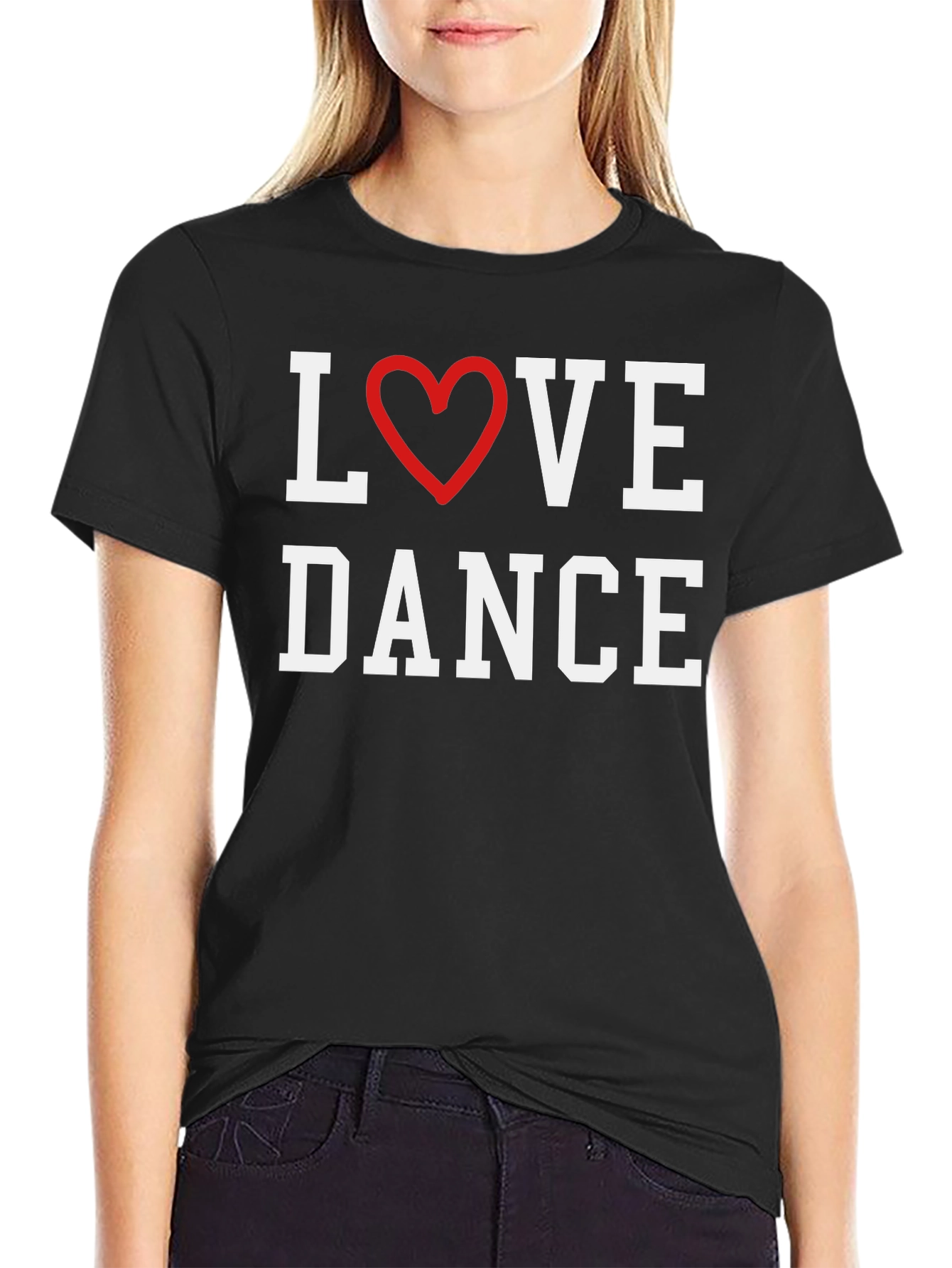 Love Dance Graphic Tee - Black Cotton T-Shirt