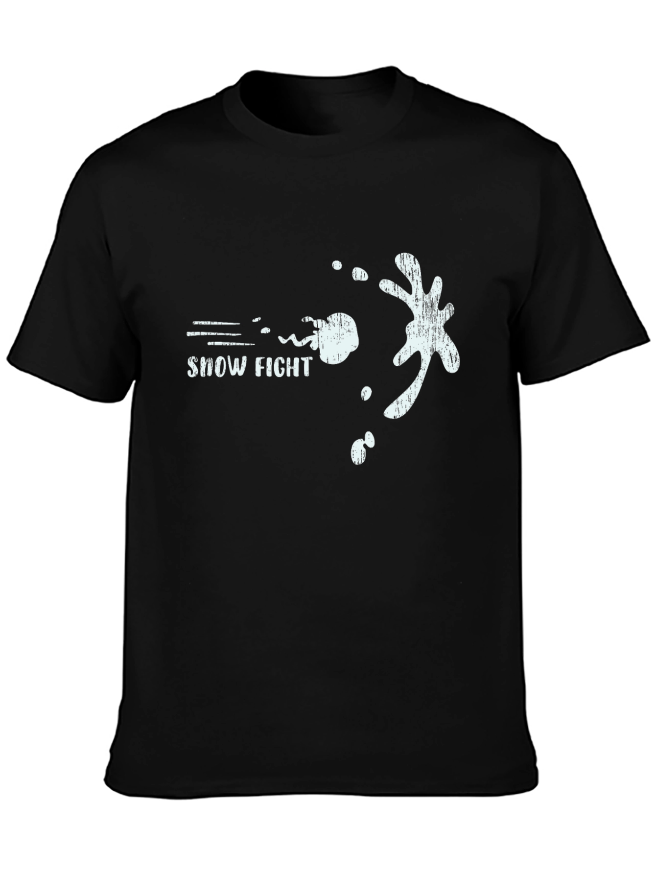 Snow Fight Black T-Shirt for Winter Fun