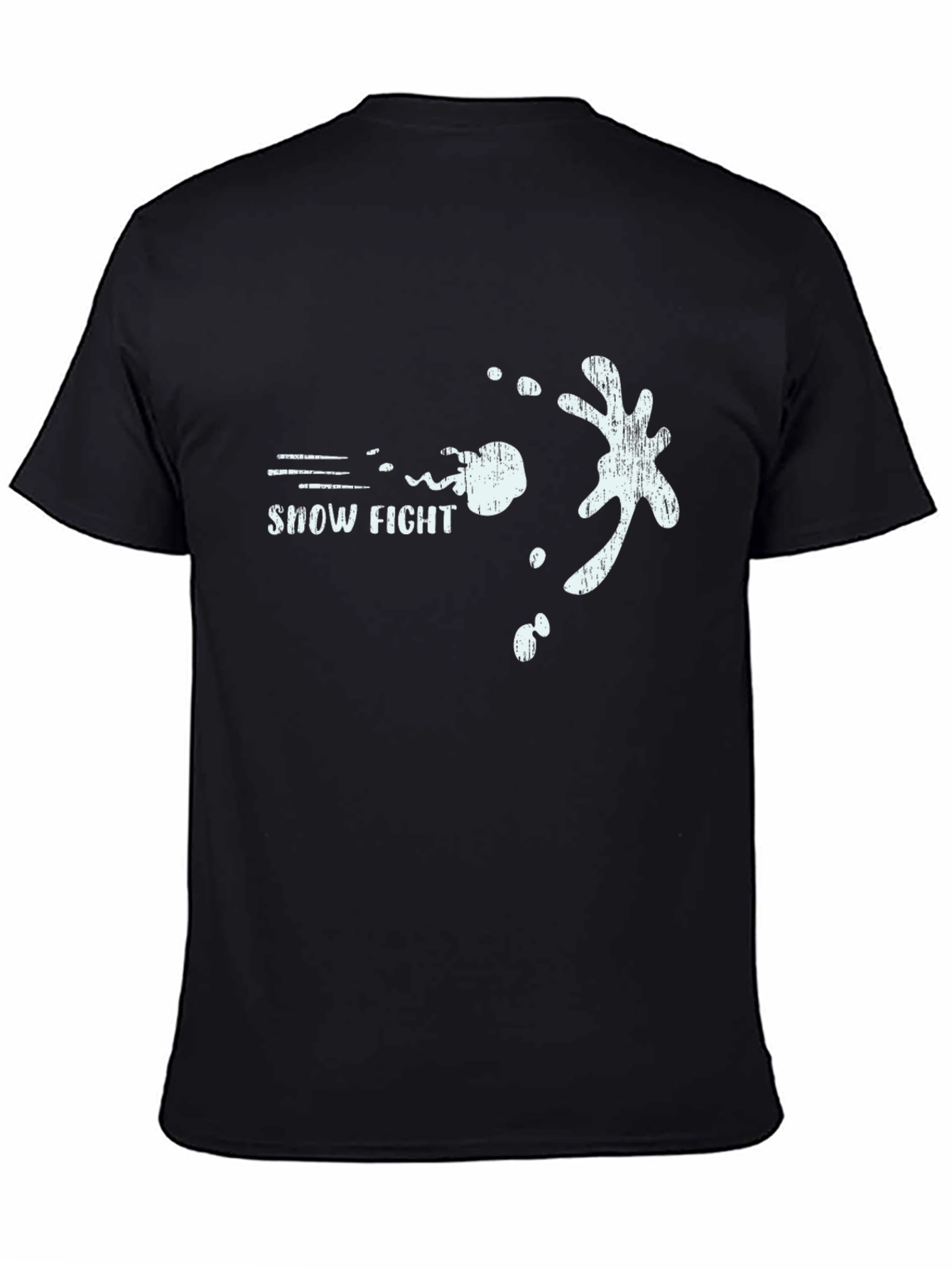 Snow Fight Black T-Shirt for Winter Fun