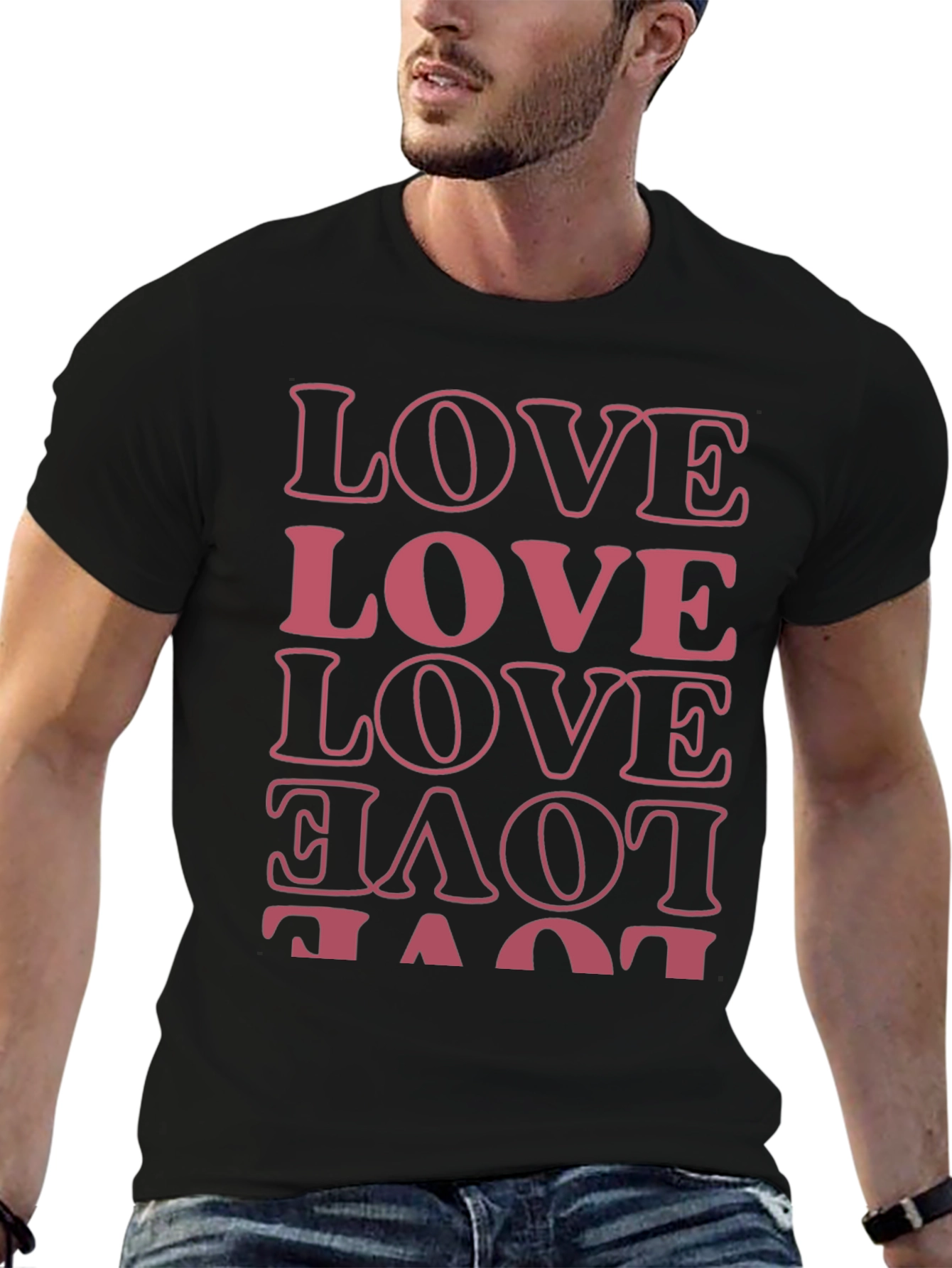 Stylish Black T-Shirt with LOVE Print