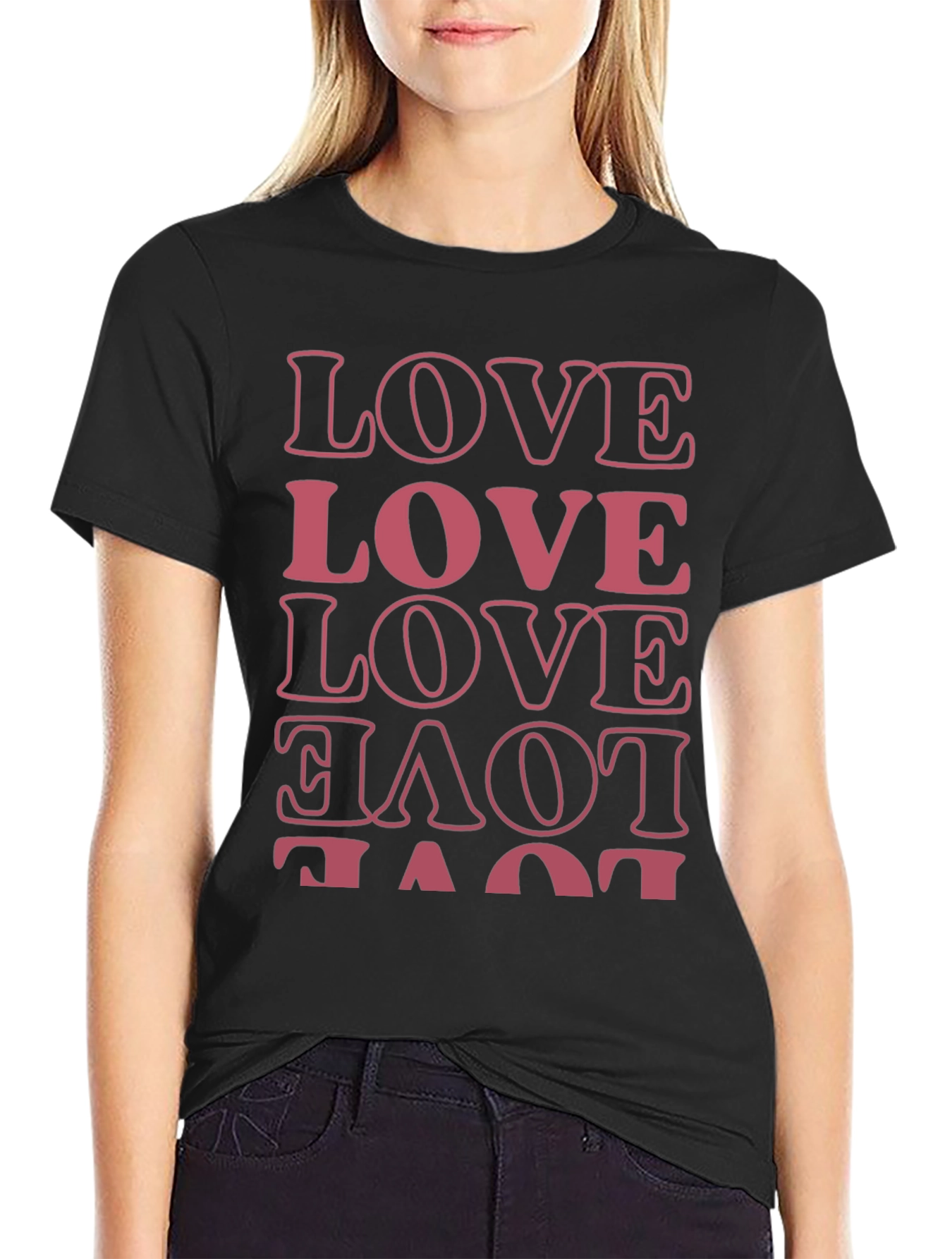 Stylish Black T-Shirt with LOVE Print