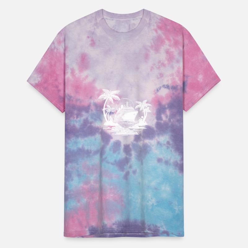 Palm Trees With Cruise Ship At Sunset