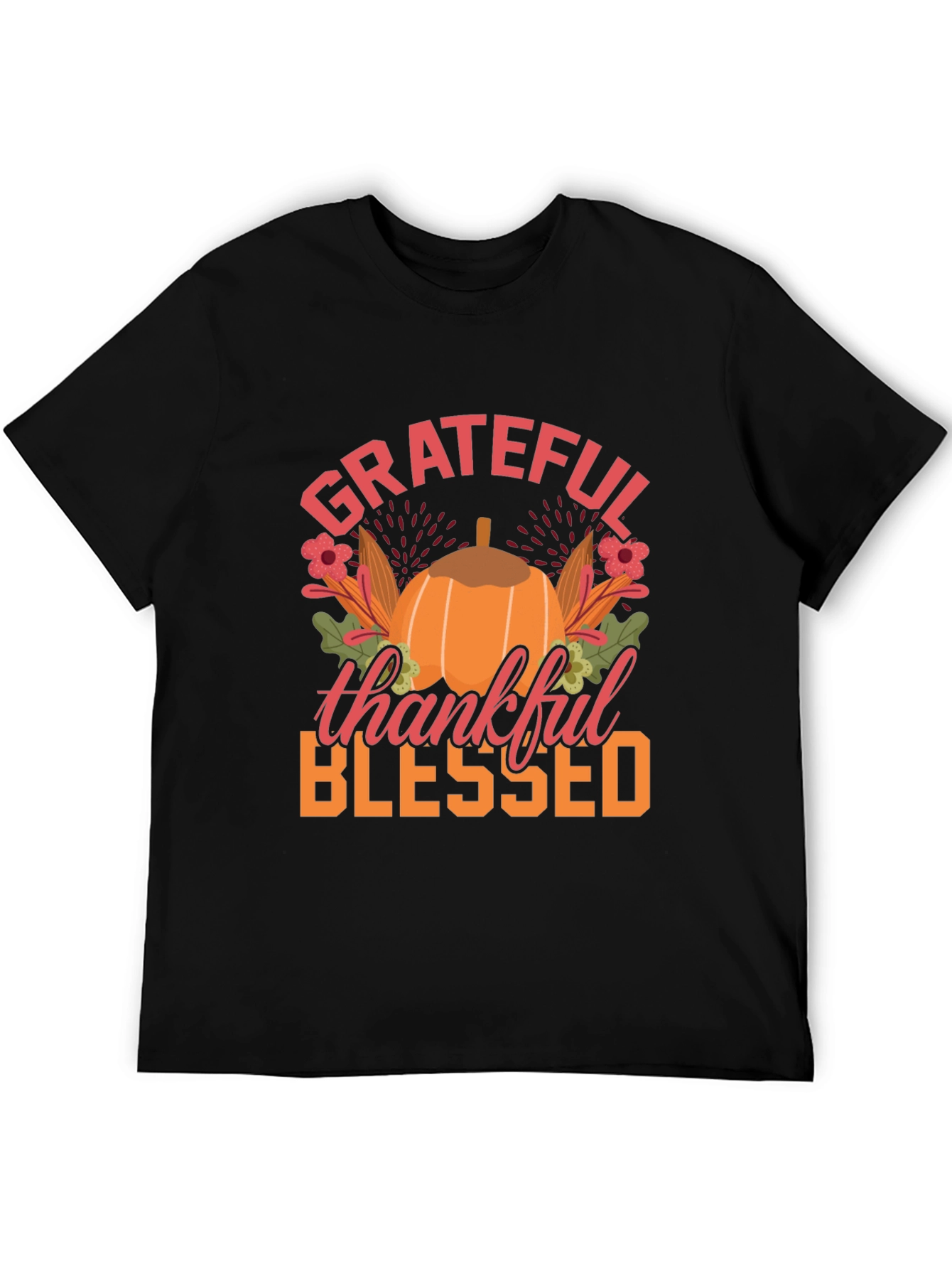 Grateful Thankful Blessed Thanksgiving T-Shirt