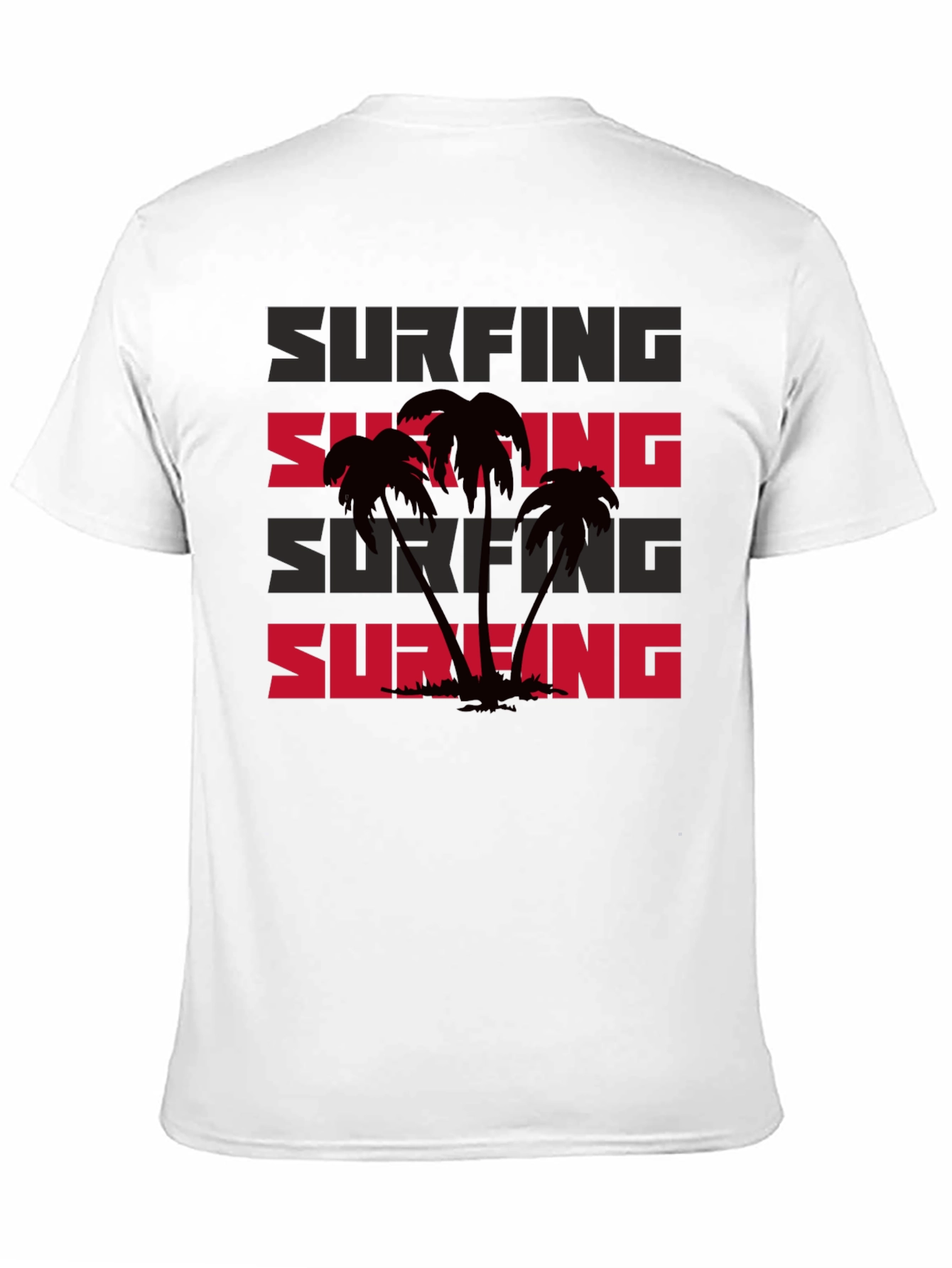 Surfing Palm Tree Graphic T-Shirt