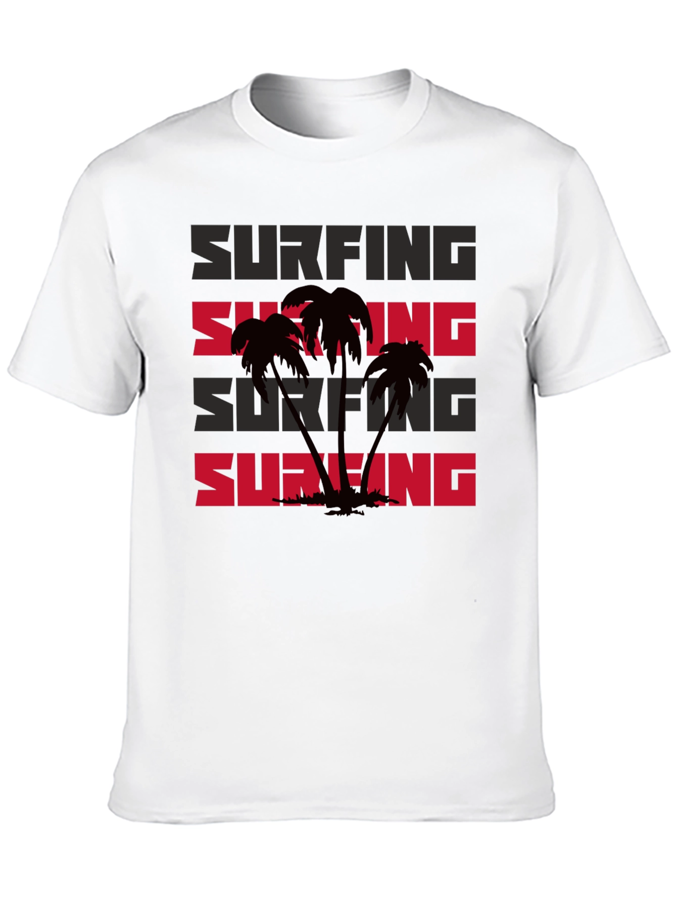 Surfing Palm Tree Graphic T-Shirt