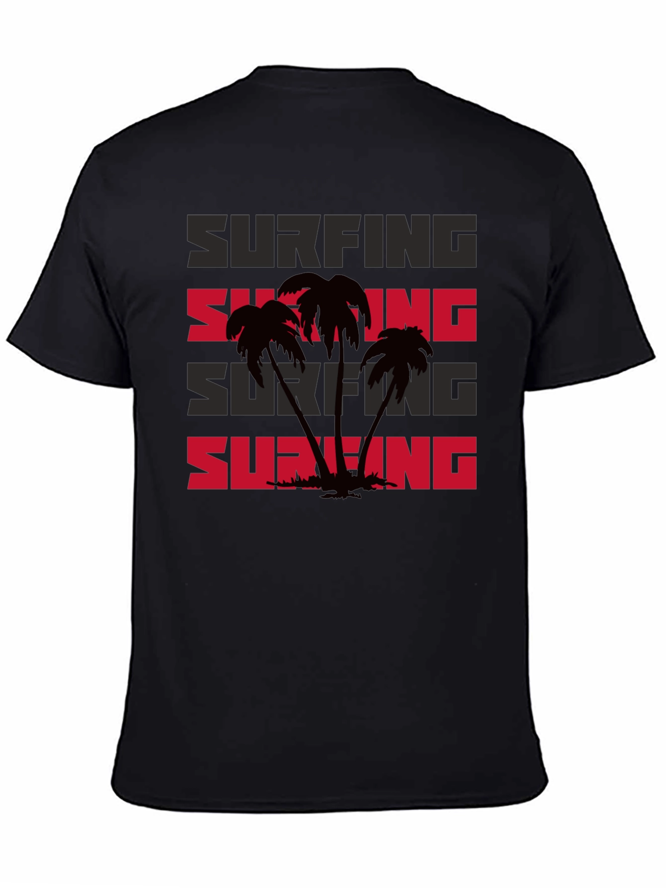 Surfing Palm Tree Graphic T-Shirt