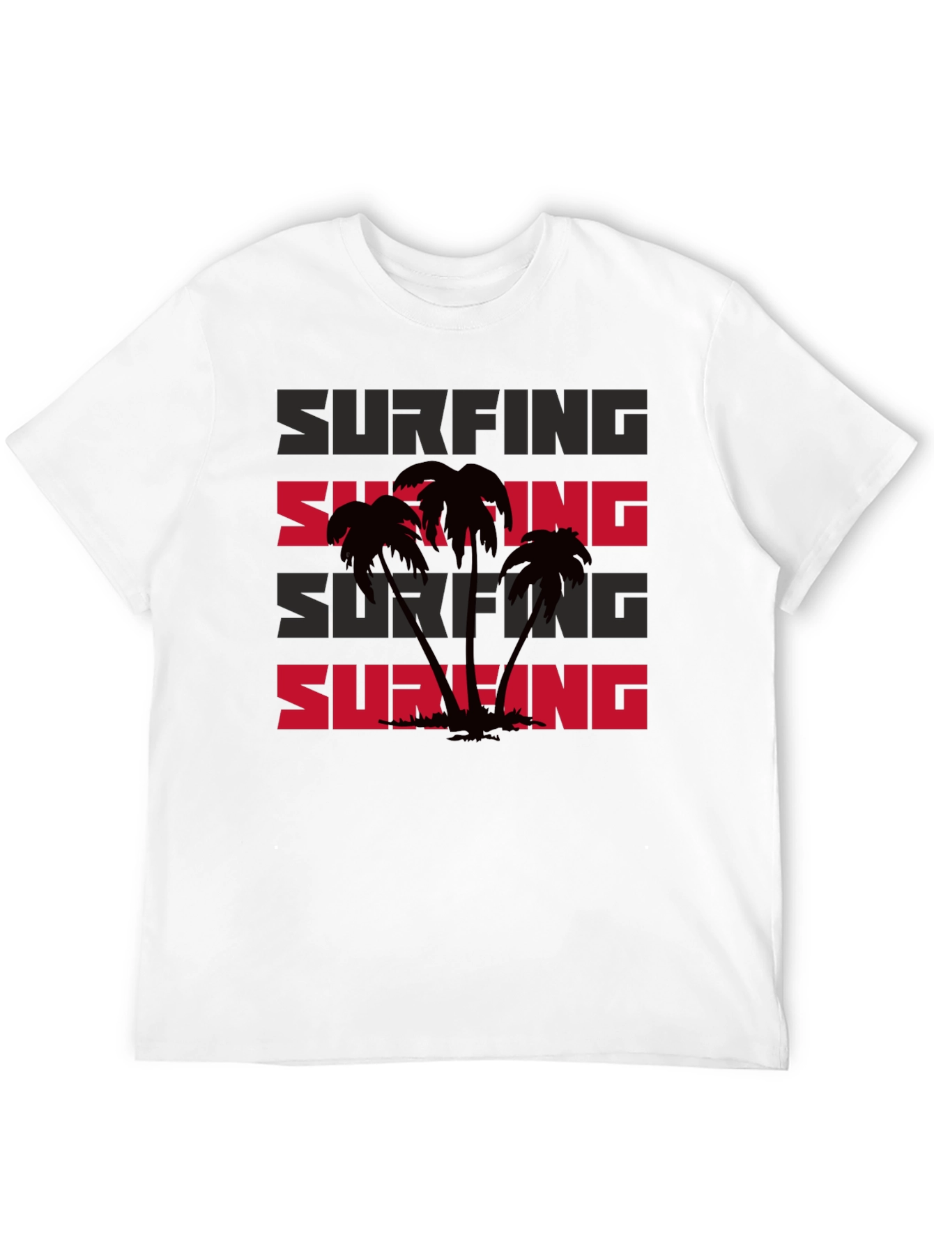 Surfing Palm Tree Graphic T-Shirt