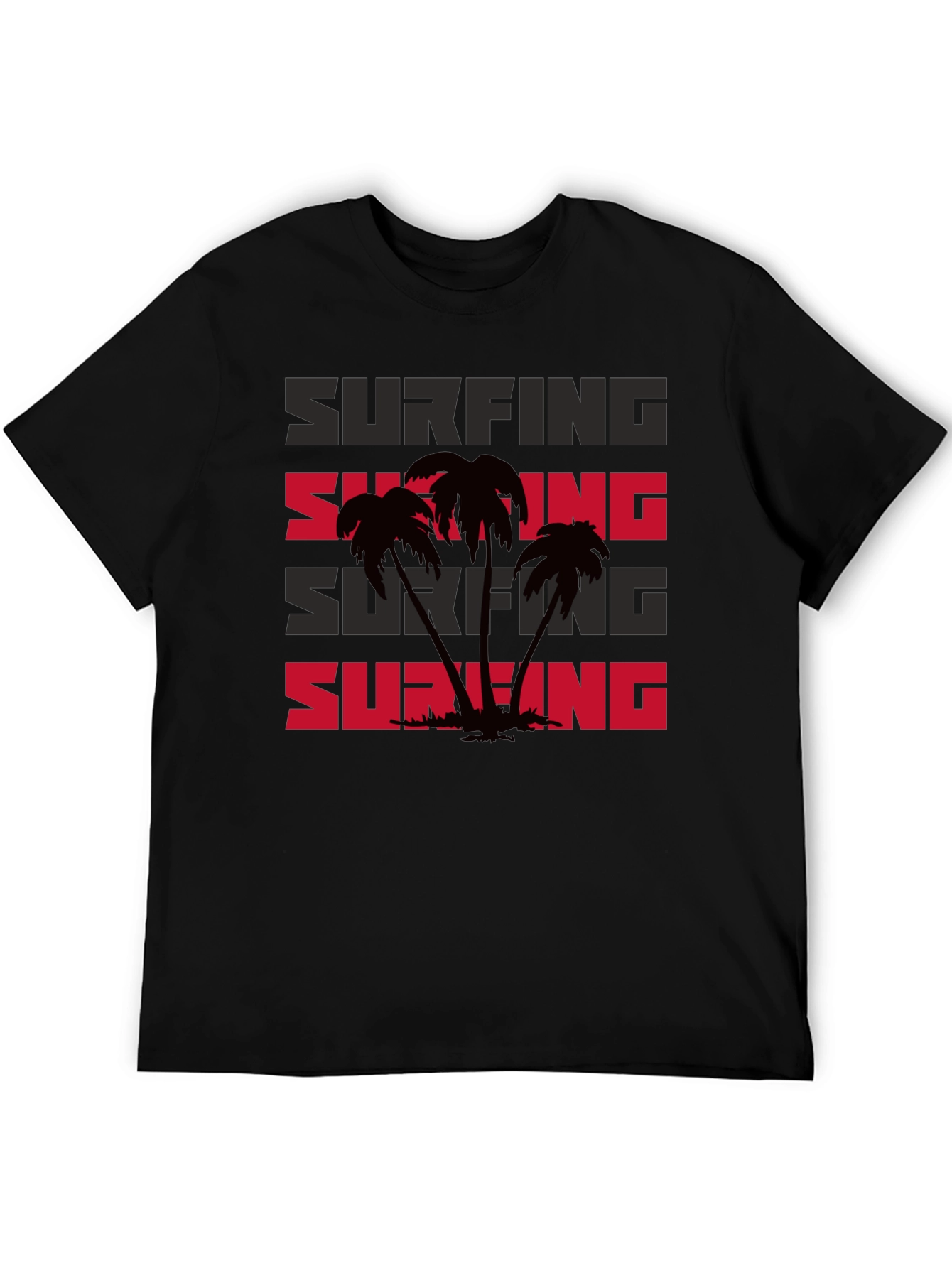 Surfing Palm Tree Graphic T-Shirt