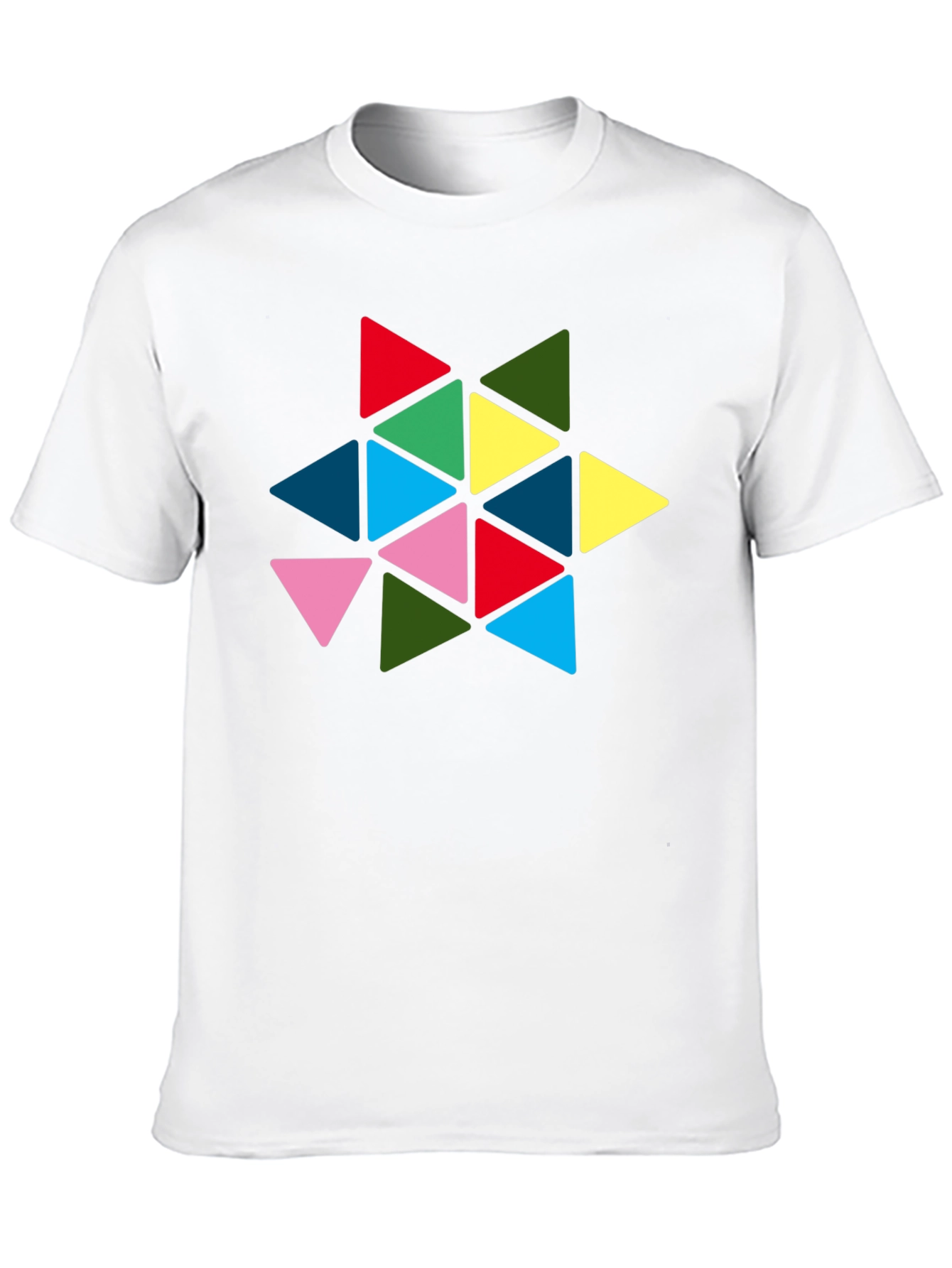Geometric Triangle Star Graphic Tee - Black