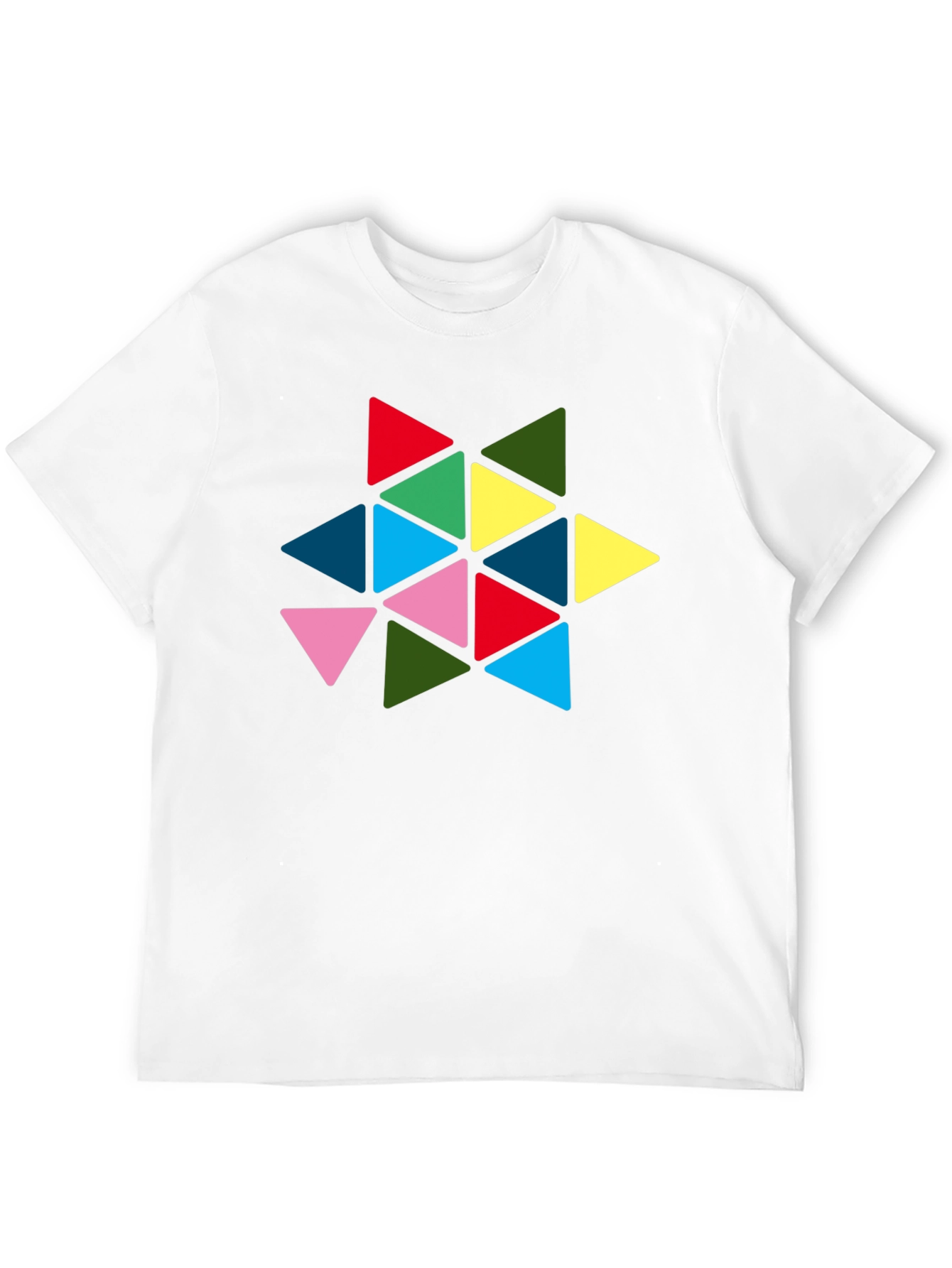 Geometric Triangle Star Graphic Tee - Black