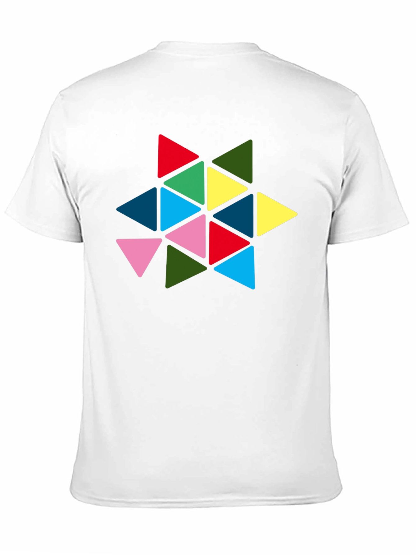 Geometric Triangle Star Graphic Tee - Black