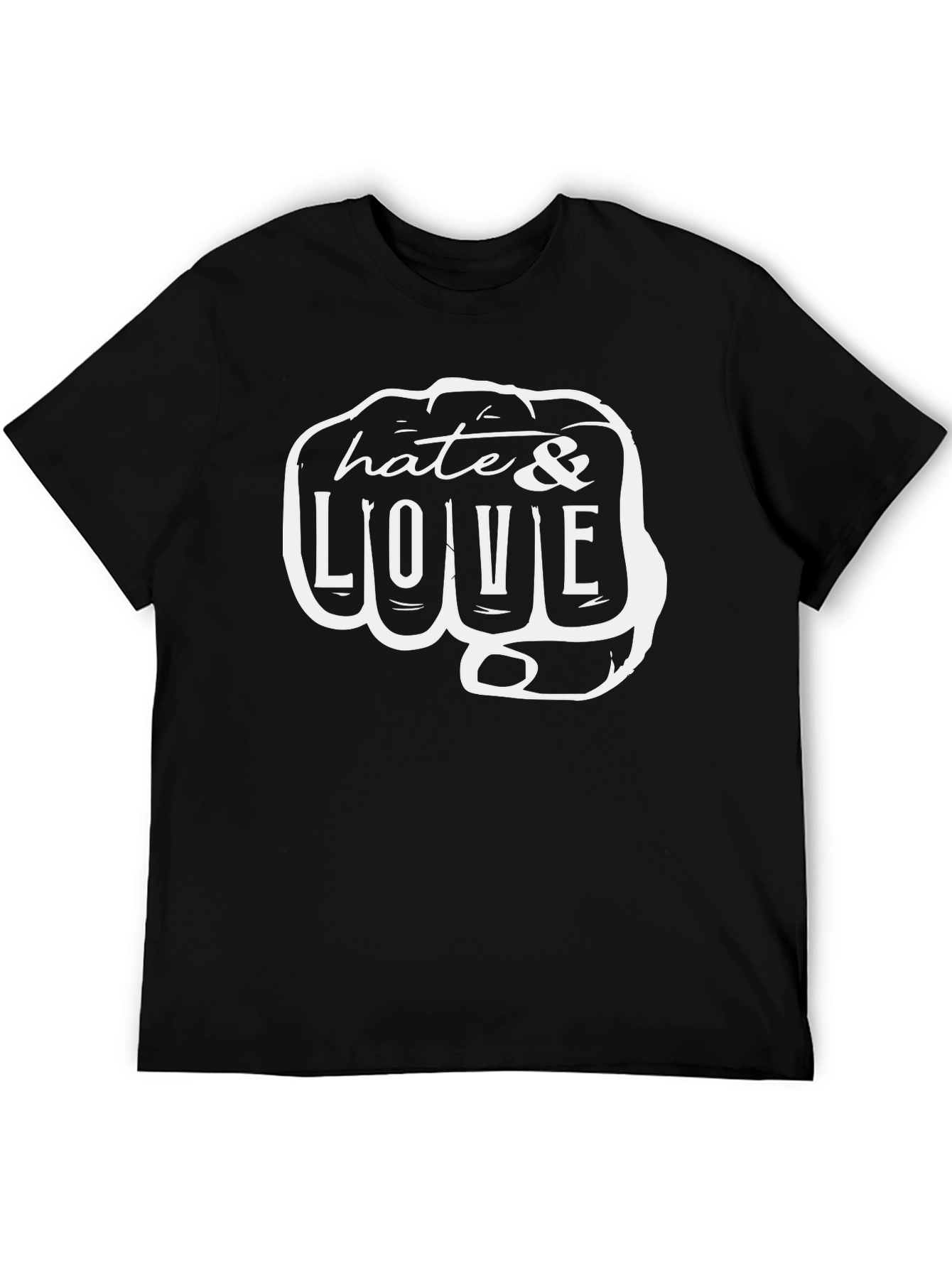 Hate & Love Fist Graphic T-Shirt
