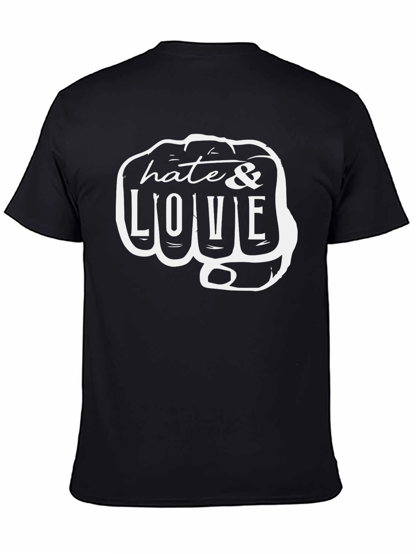 Hate & Love Fist Graphic T-Shirt
