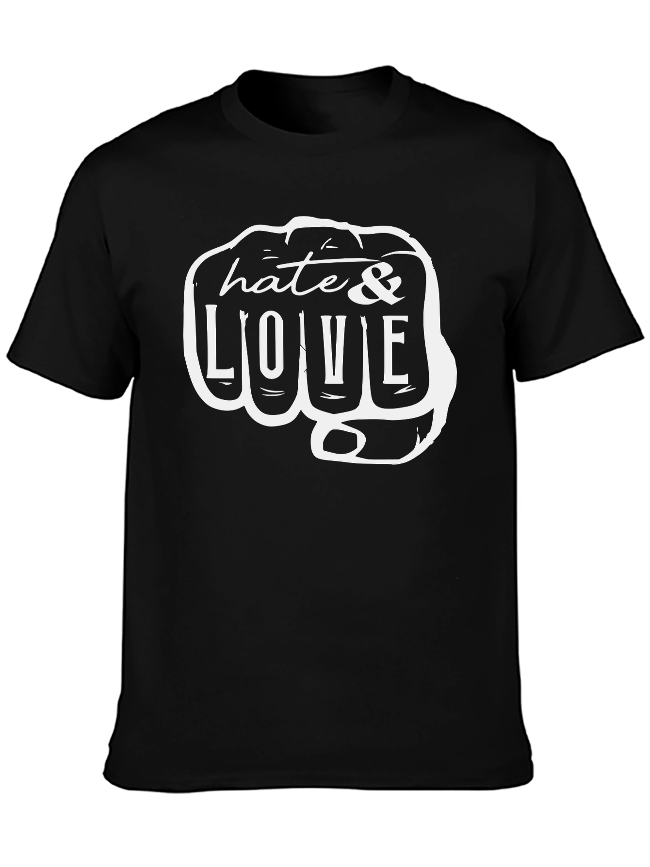 Hate & Love Fist Graphic T-Shirt