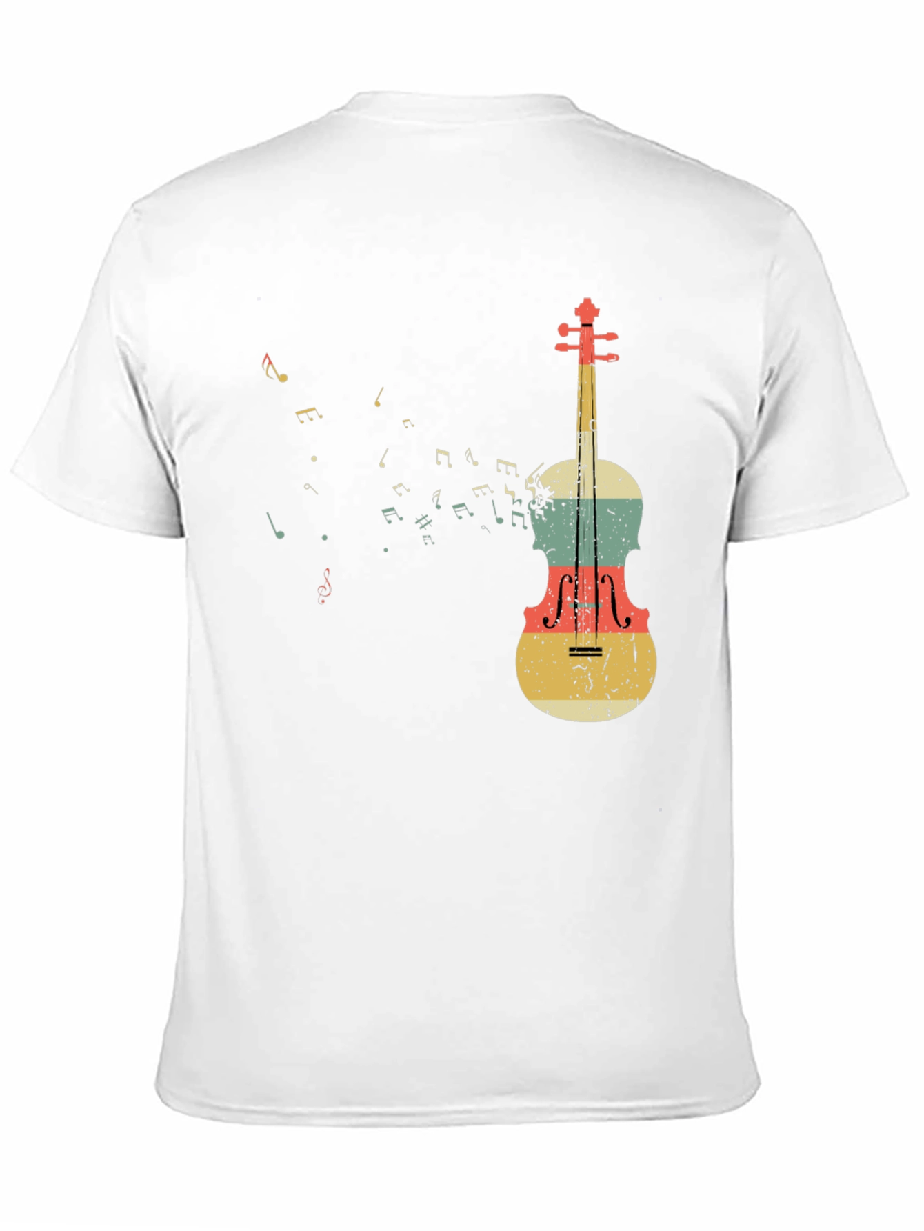 Musical Notes & Violin Graphic T-Shirt