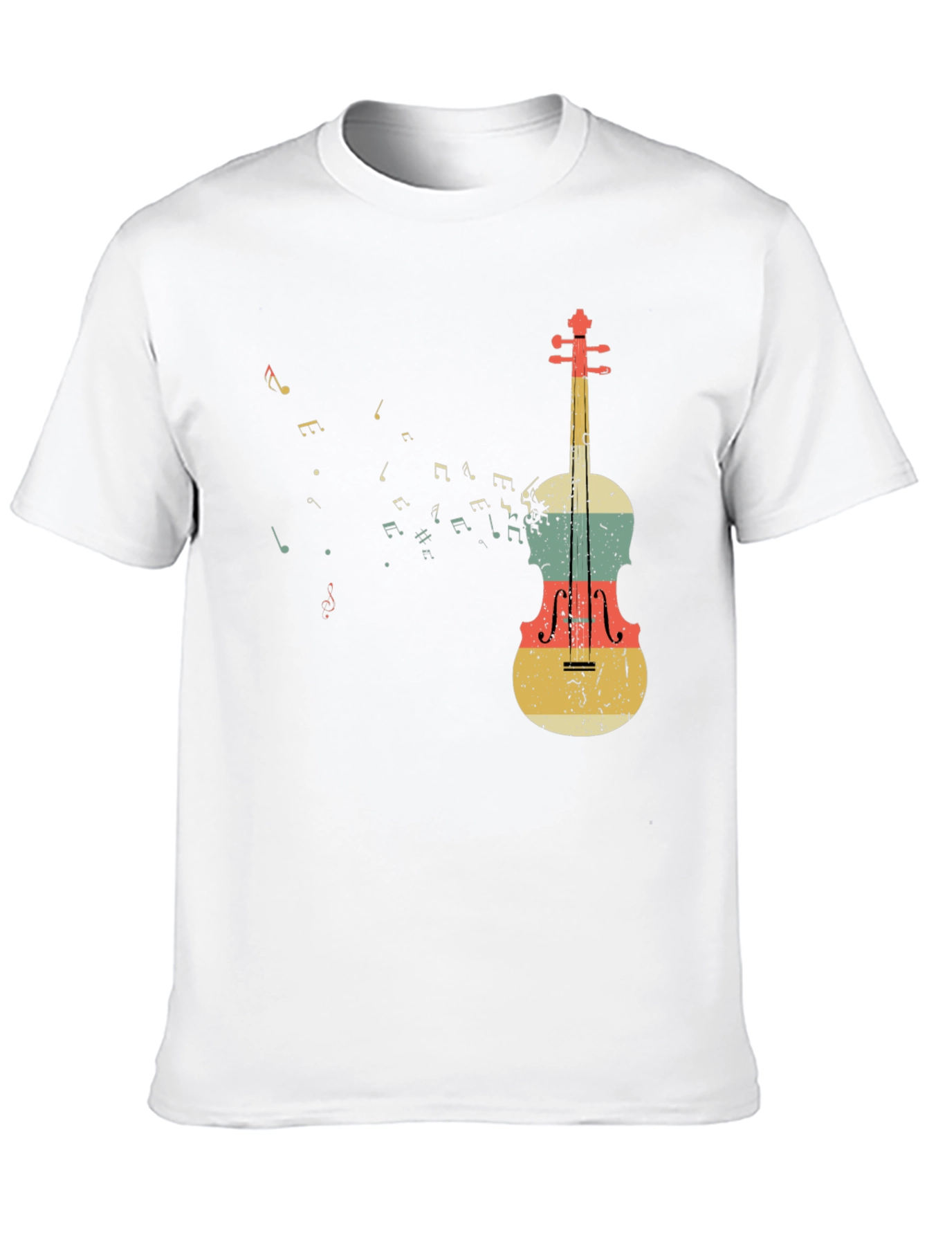 Musical Notes & Violin Graphic T-Shirt