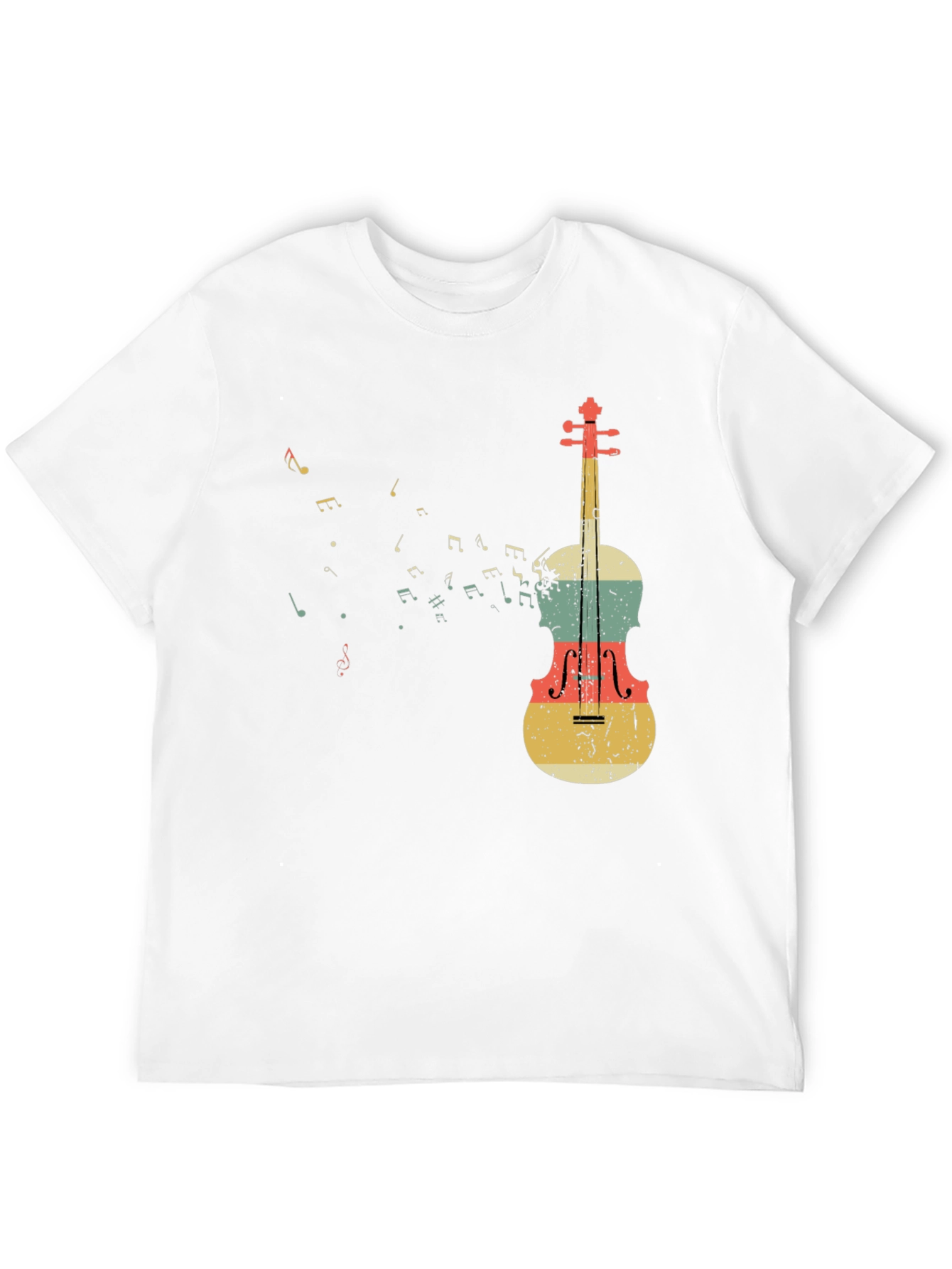 Musical Notes & Violin Graphic T-Shirt