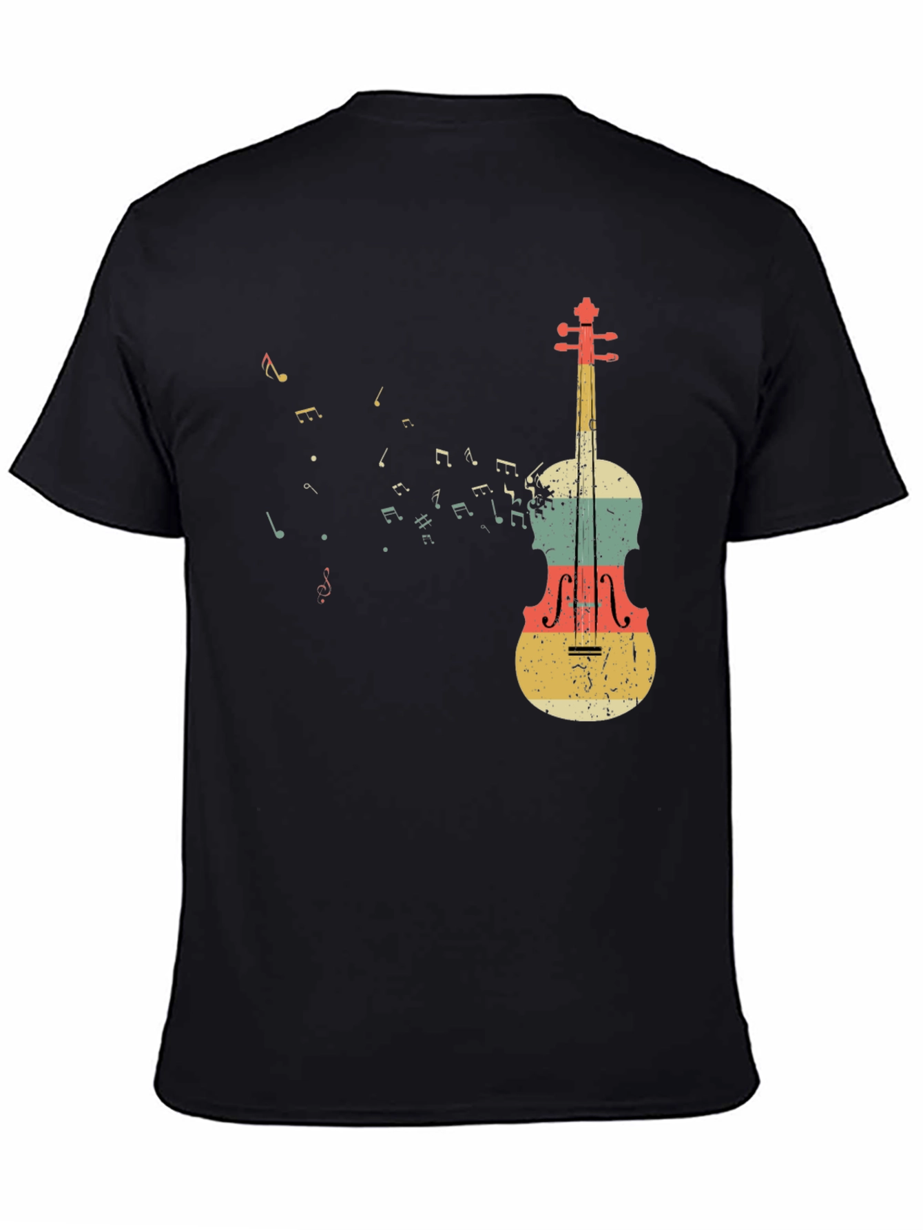 Musical Notes & Violin Graphic T-Shirt
