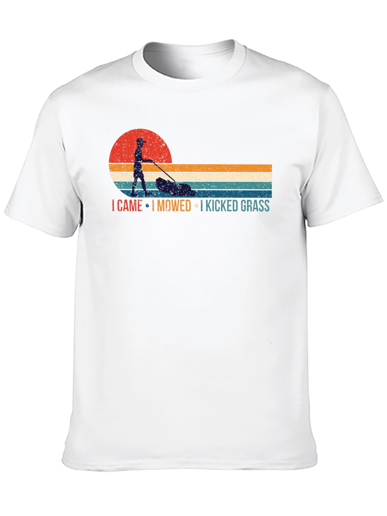 I Came I Mowed I Kicked Grass Retro T-Shirt