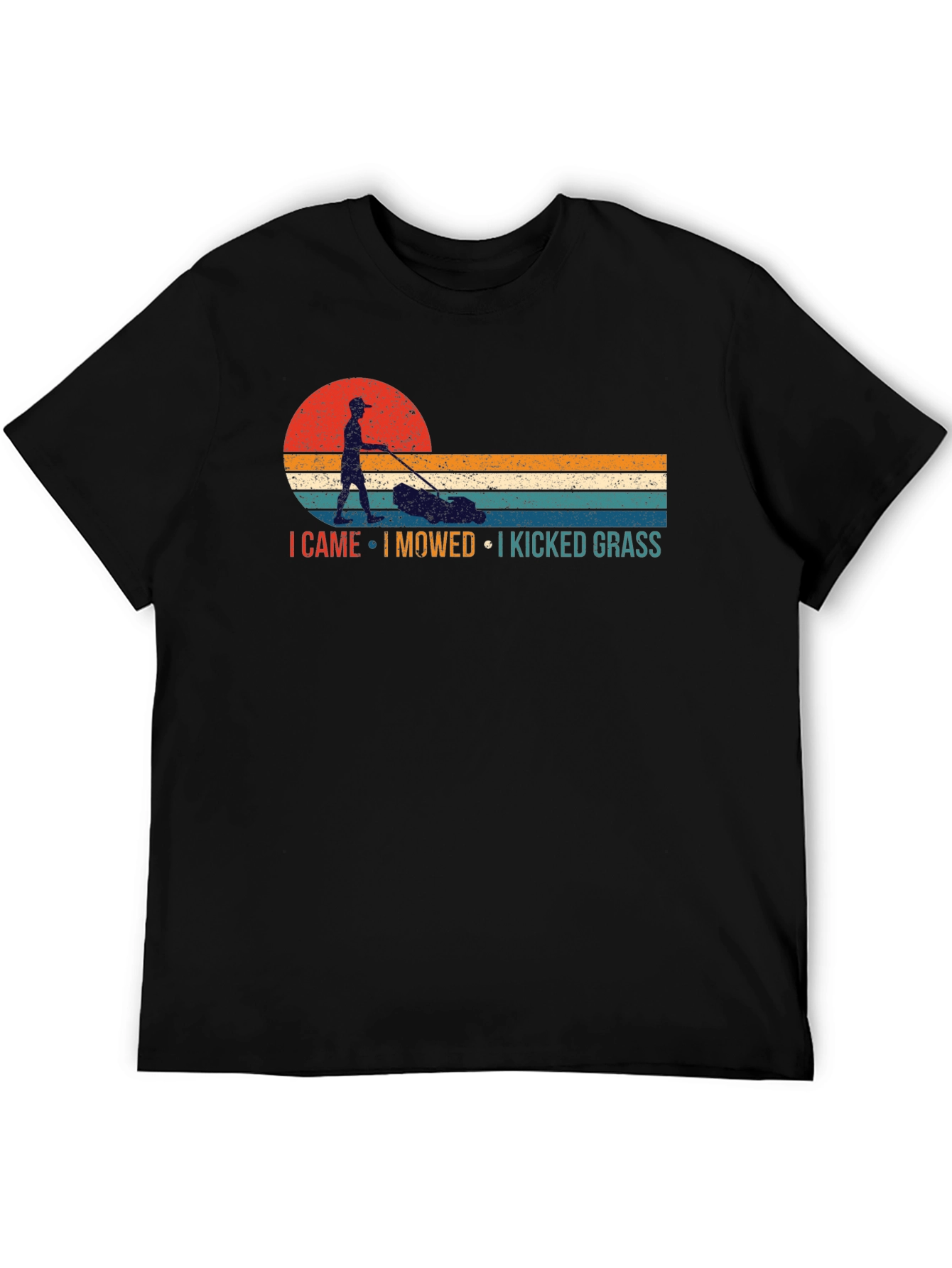 I Came I Mowed I Kicked Grass Retro T-Shirt