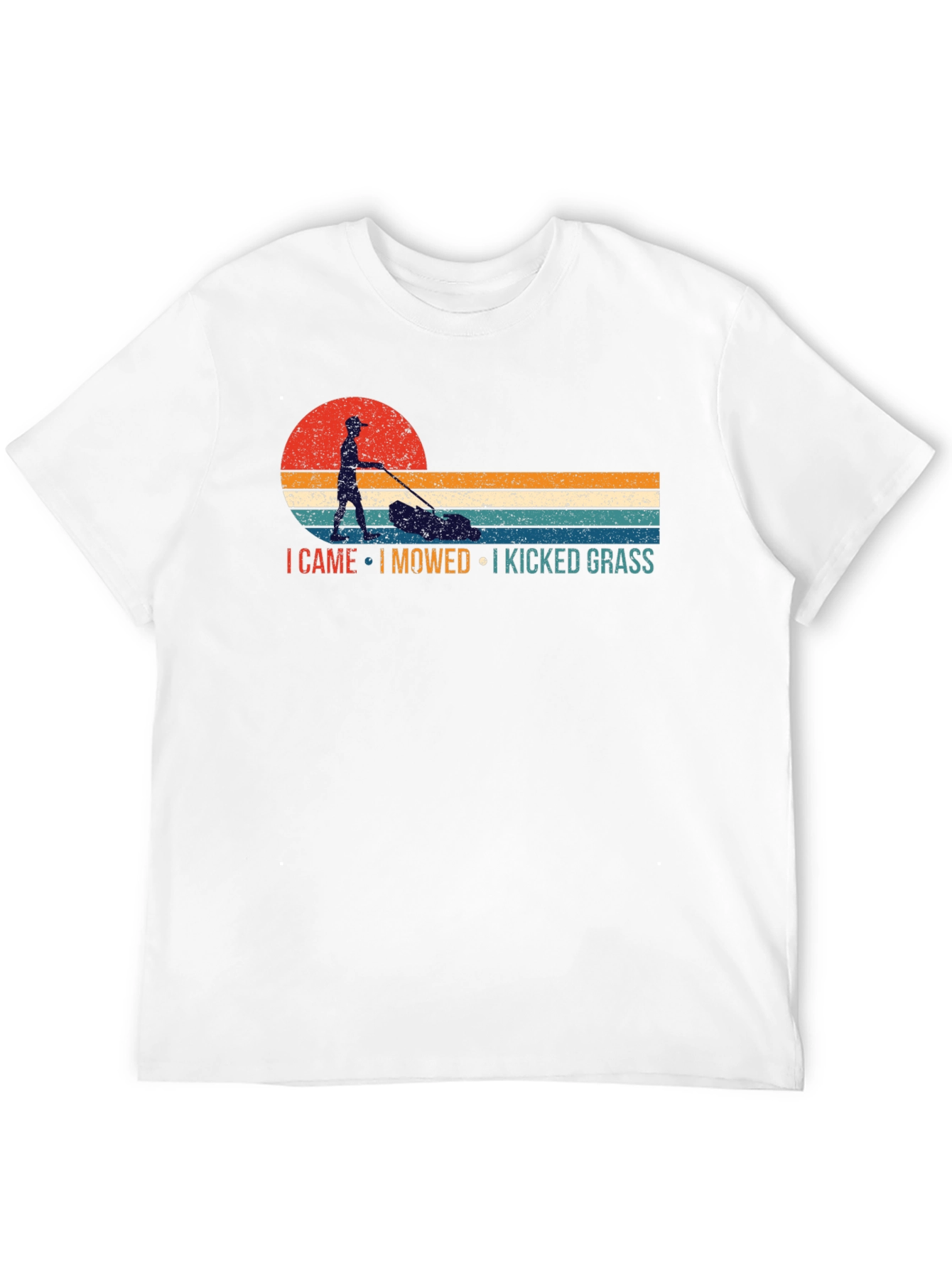 I Came I Mowed I Kicked Grass Retro T-Shirt