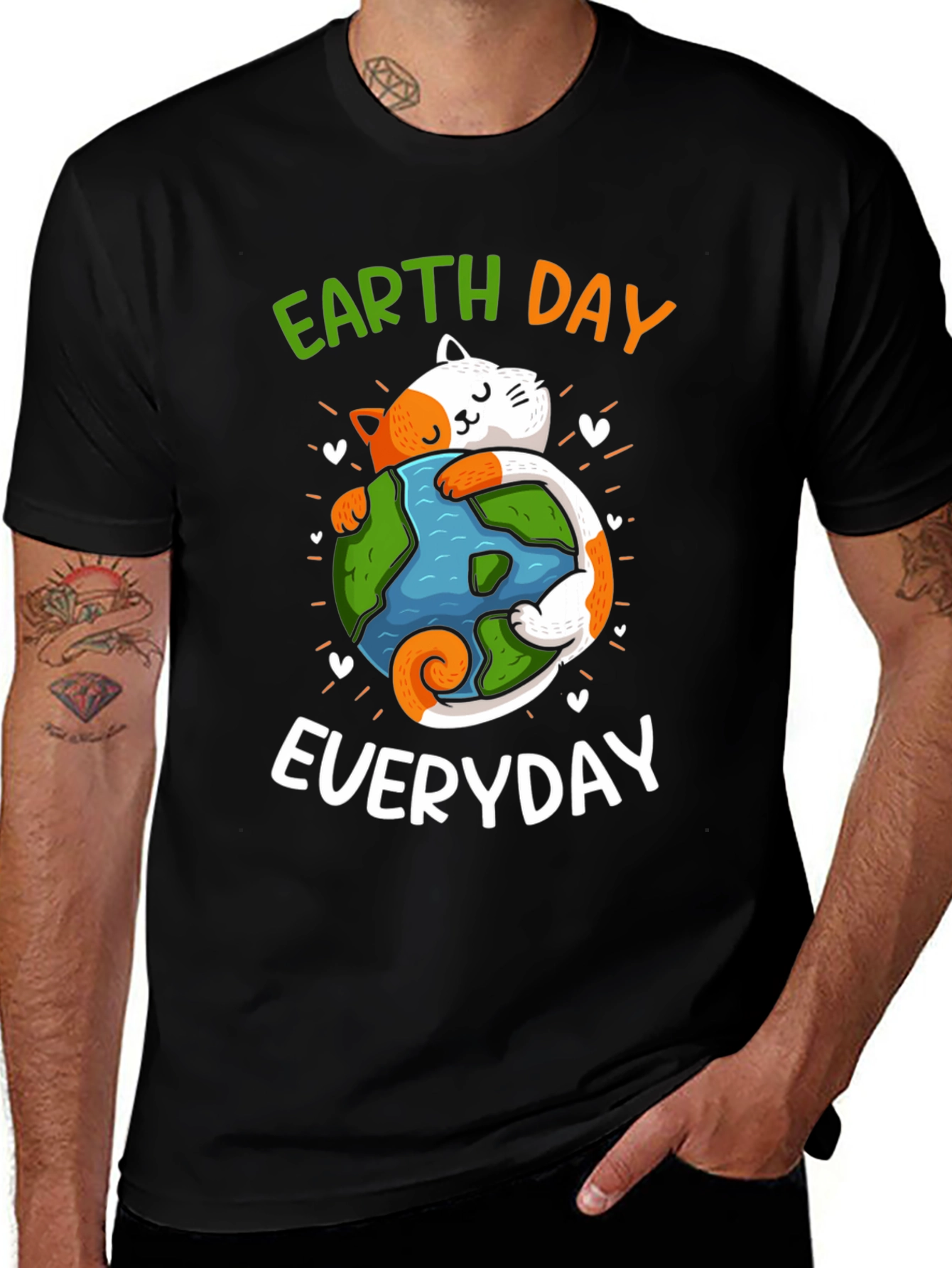 Earth Day Everyday T-Shirt Cat Lover Save Planet Tee