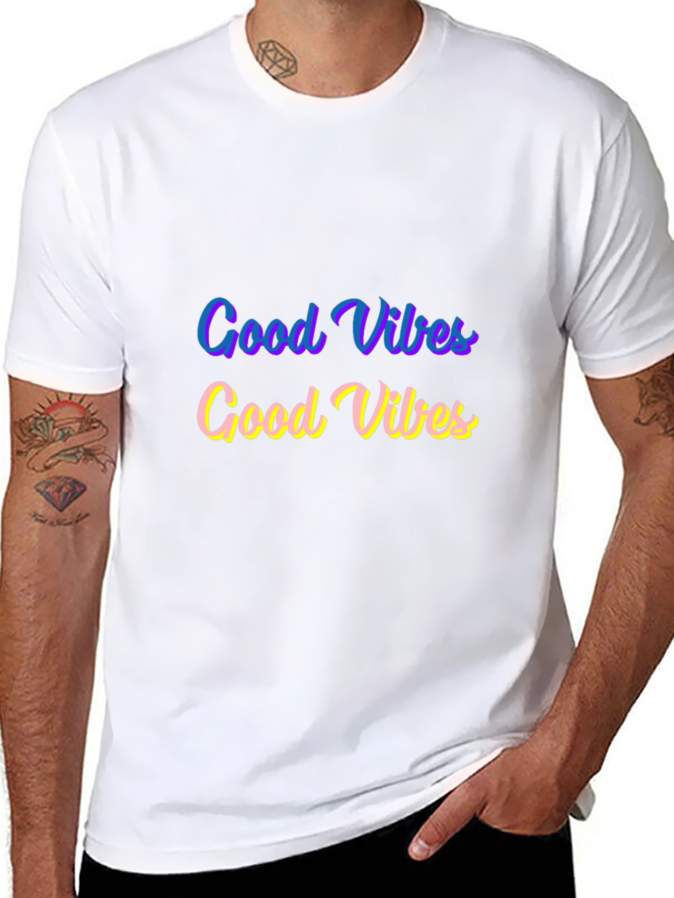 Good Vibes Graphic Tee - Black Cotton Comfort