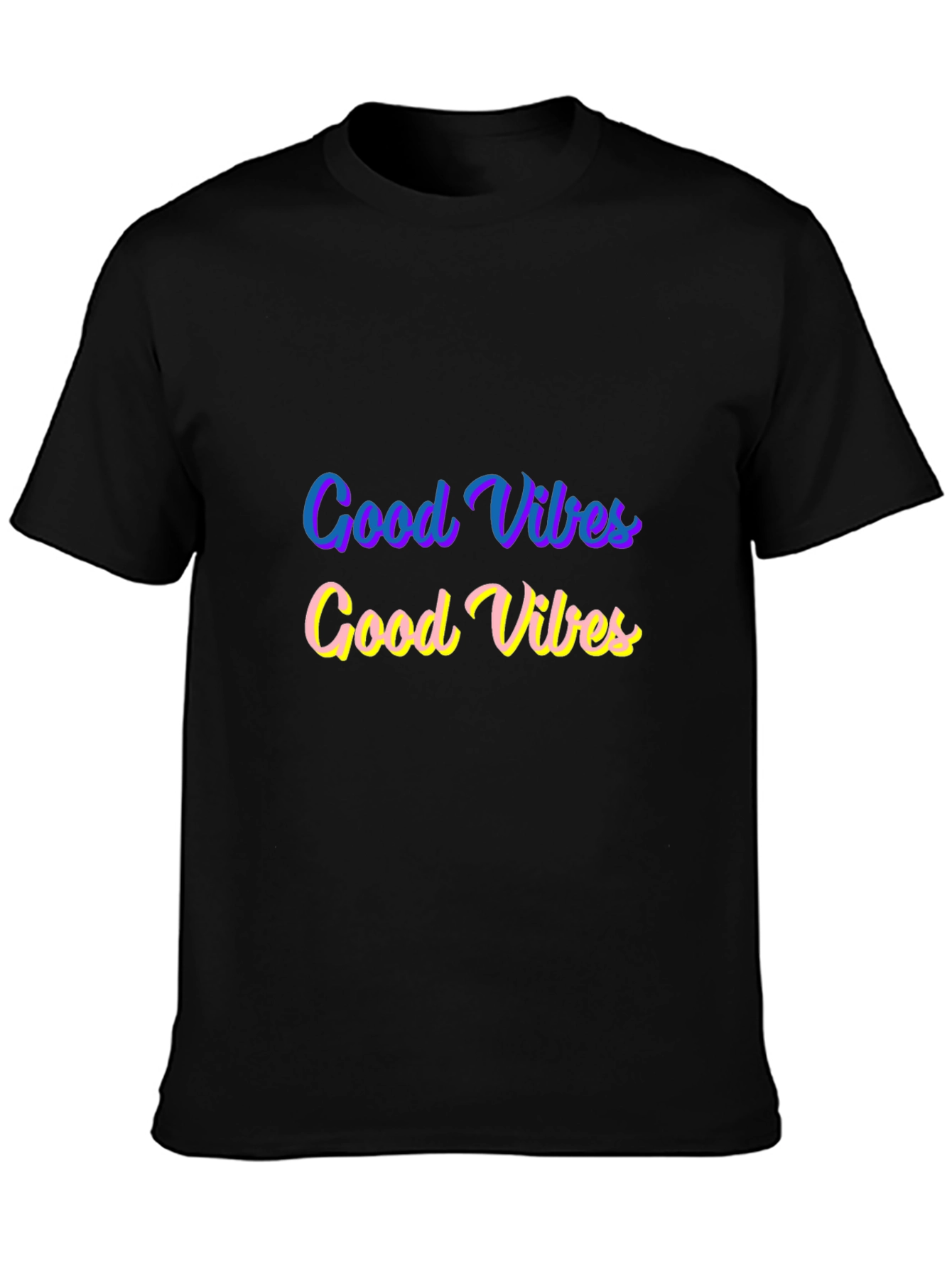 Good Vibes Graphic Tee - Black Cotton Comfort