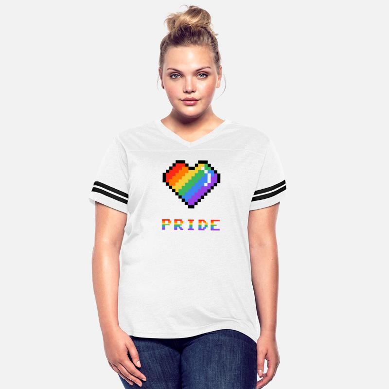 Pixel heart Pride rainbow colored