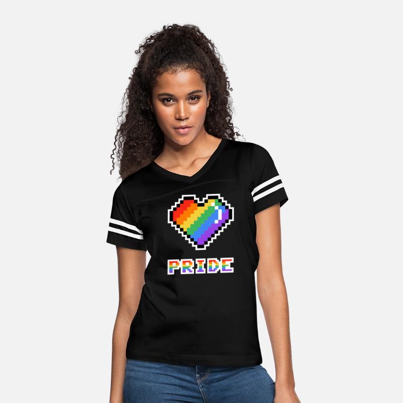 Pixel heart Pride rainbow colored
