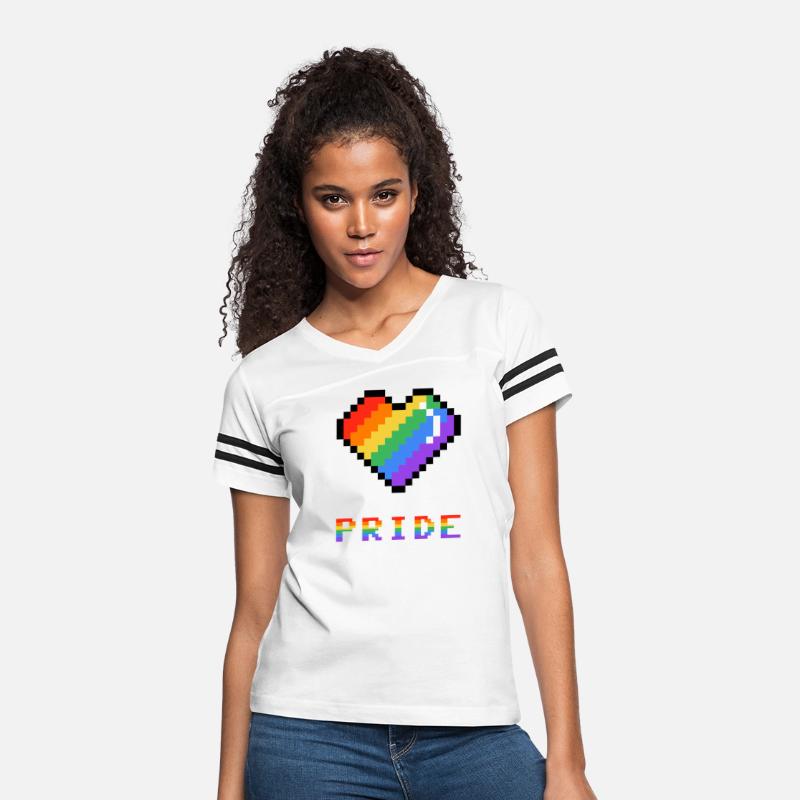 Pixel heart Pride rainbow colored