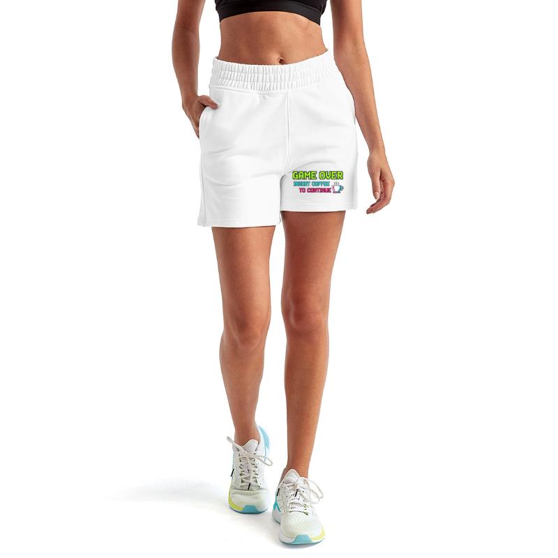 Pixelated Video Game Over Coffee Illustration