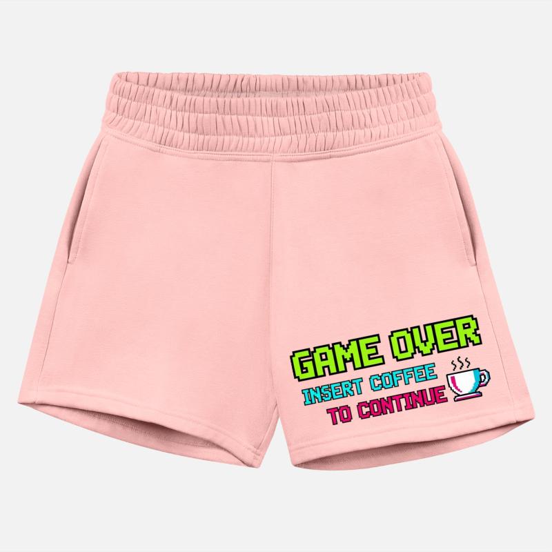 Pixelated Video Game Over Coffee Illustration