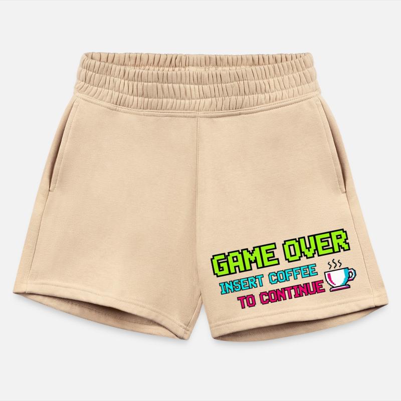 Pixelated Video Game Over Coffee Illustration