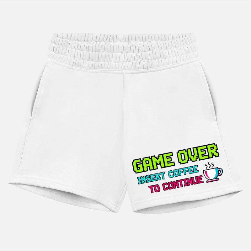 Pixelated Video Game Over Coffee Illustration