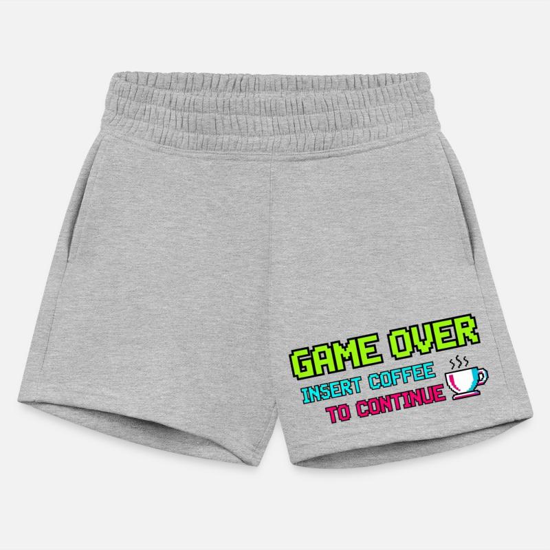 Pixelated Video Game Over Coffee Illustration