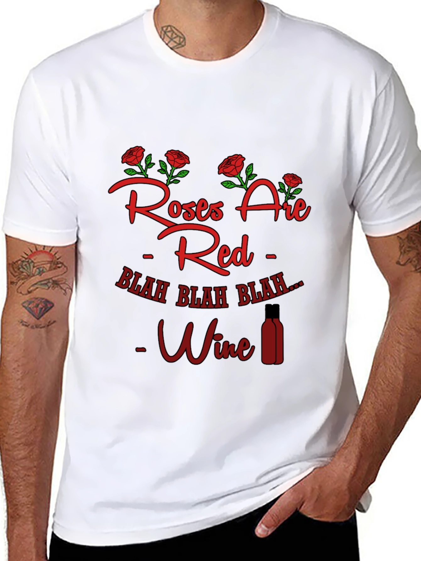Roses are Red Wine Funny T-Shirt