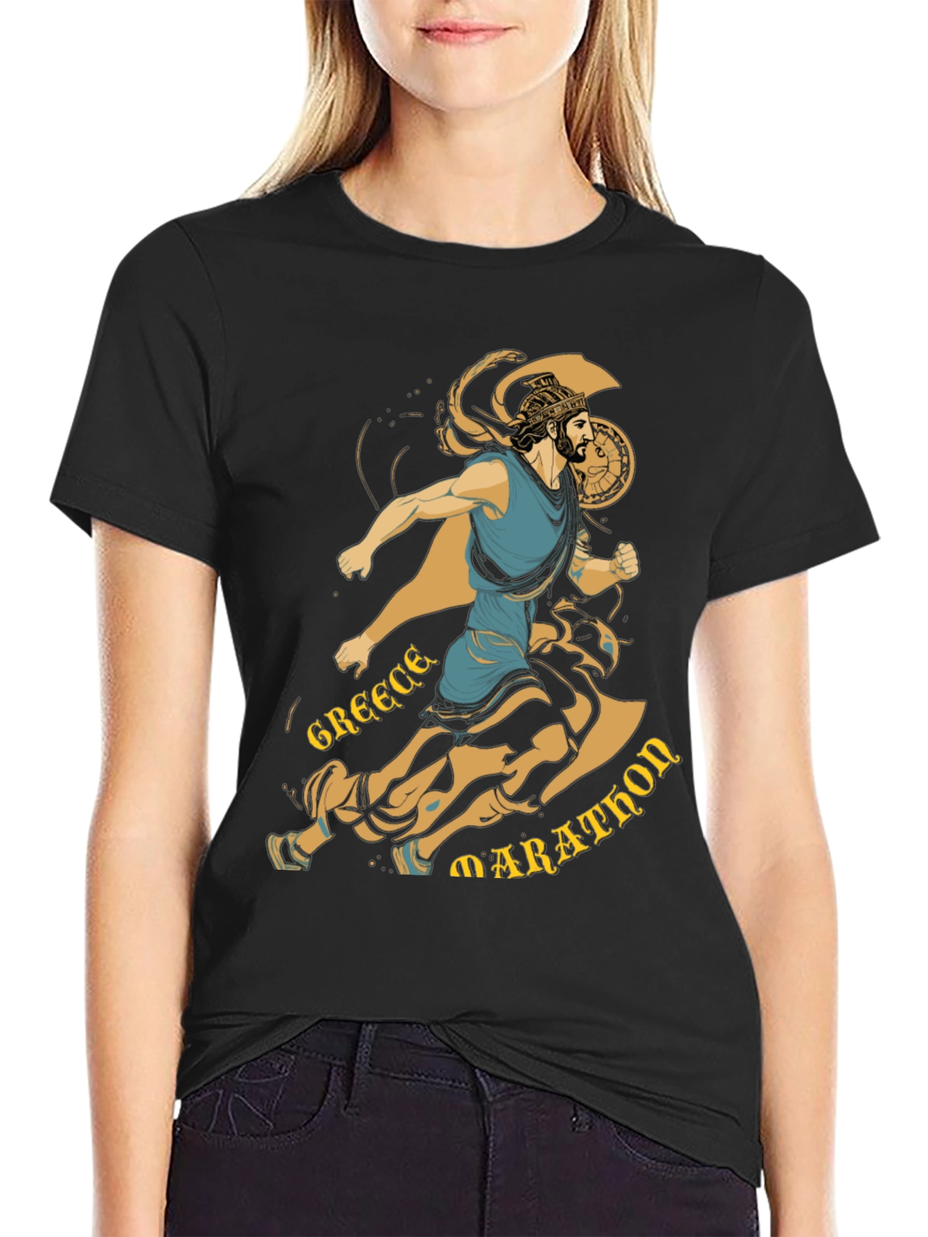 Greece Marathon Runner Graphic T-Shirt
