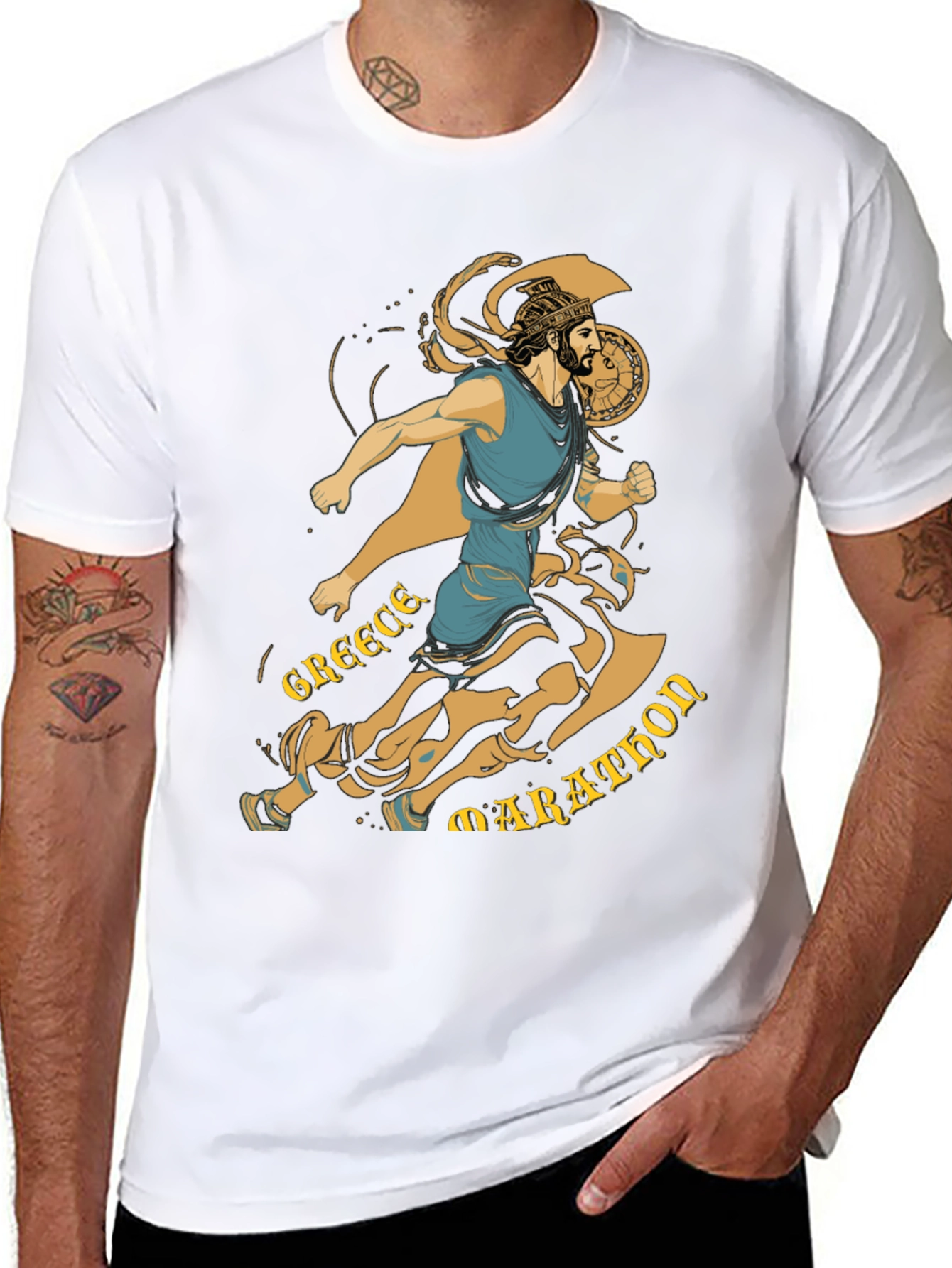 Greece Marathon Runner Graphic T-Shirt