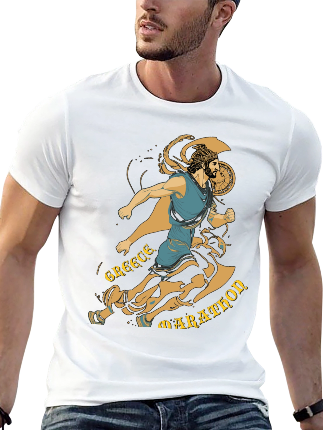 Greece Marathon Runner Graphic T-Shirt