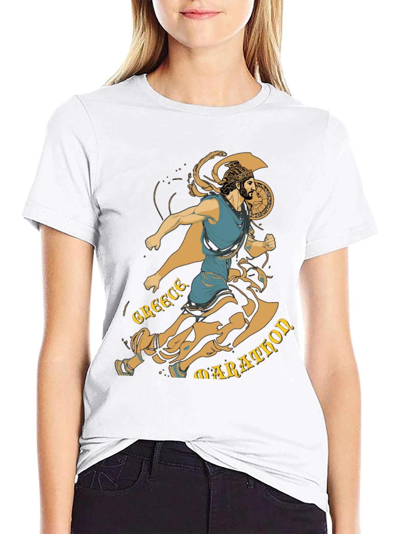 Greece Marathon Runner Graphic T-Shirt