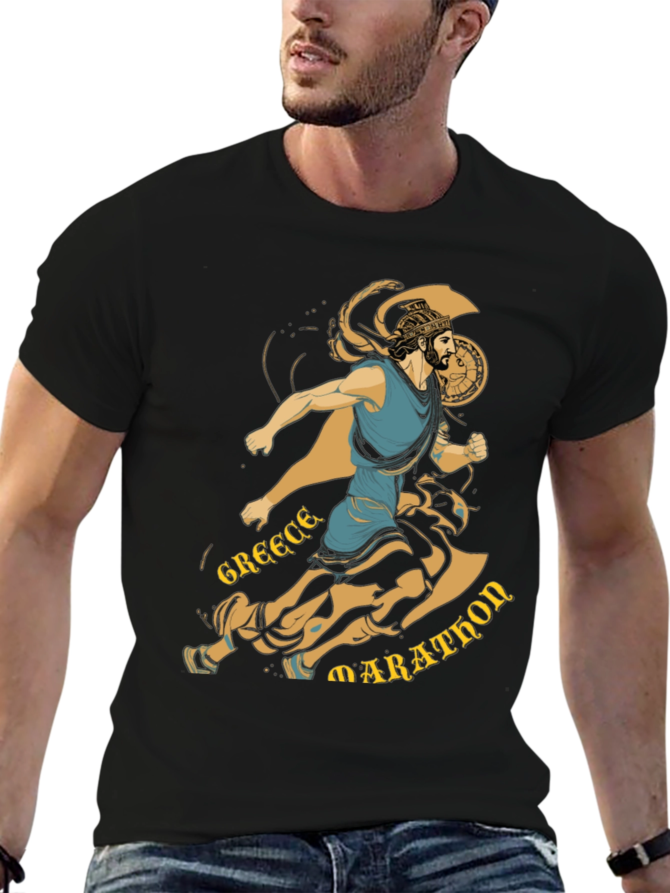 Greece Marathon Runner Graphic T-Shirt