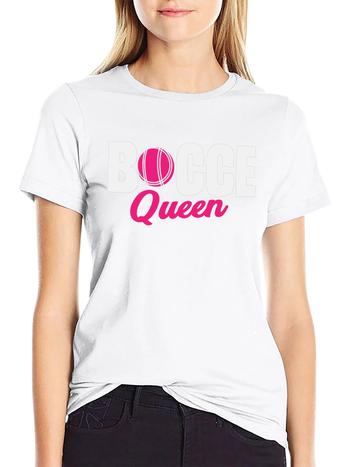 Bocce Queen T-Shirt - Pink Ball Graphic Tee