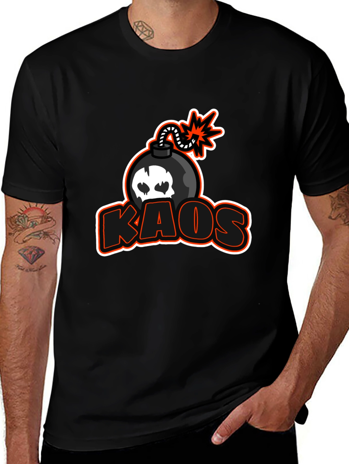 Kaos Bomb Graphic Black T-Shirt