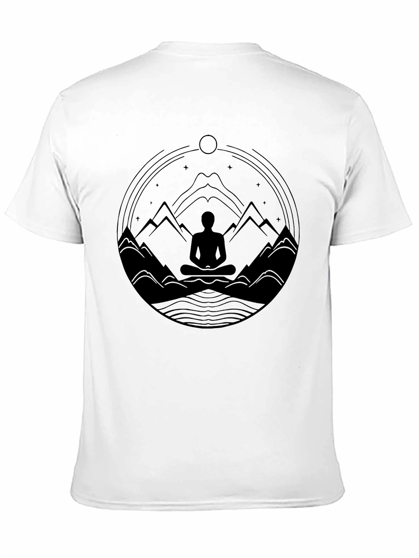 Zen Mountain Meditation T-Shirt - Black