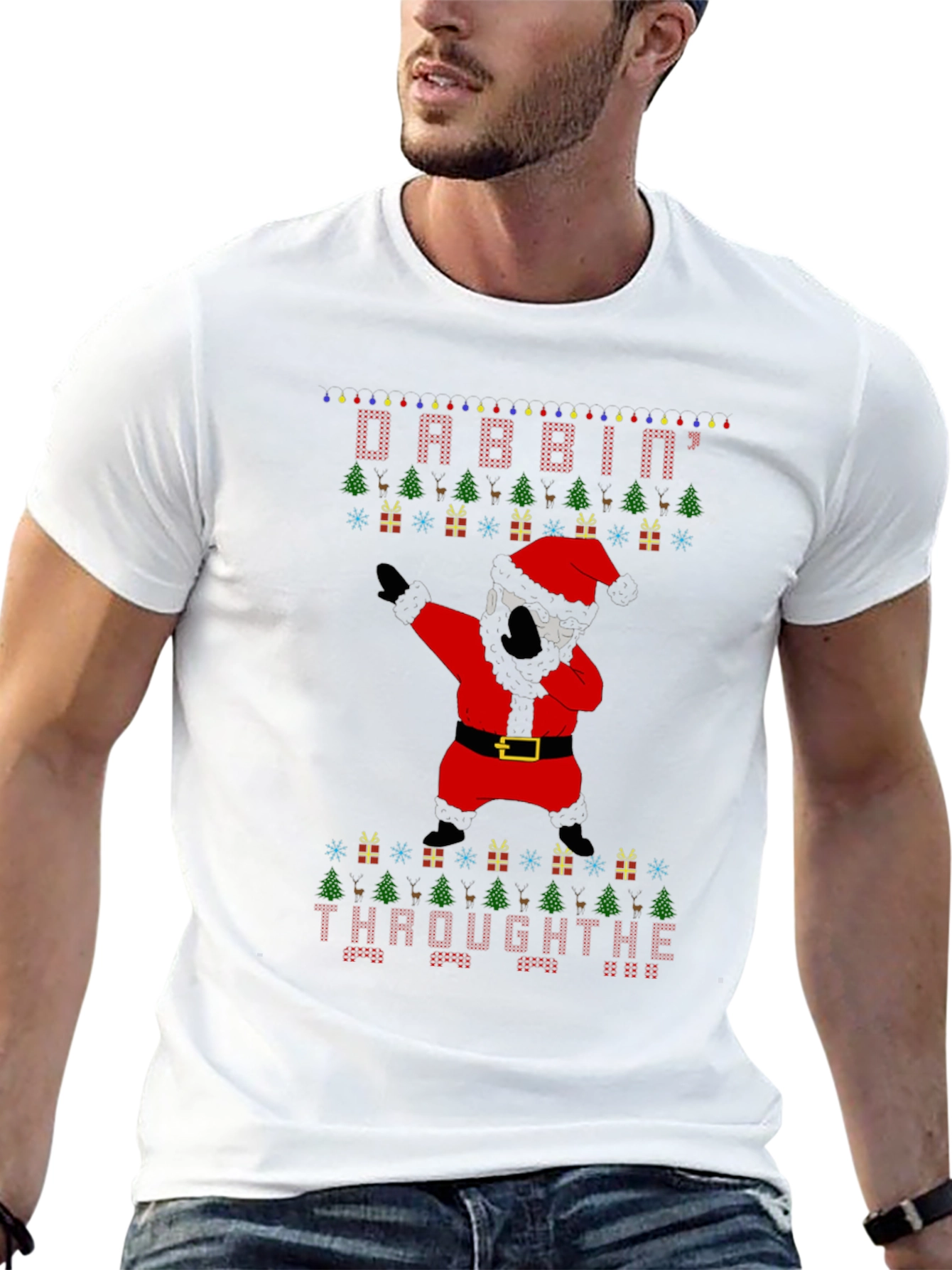 Dabbin Through The Snow Christmas Graphic Tee