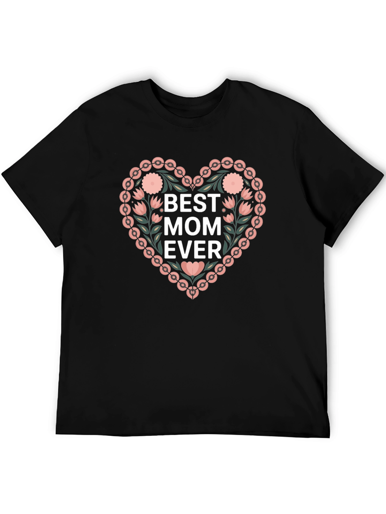 Best Mom Ever Floral Heart T-Shirt